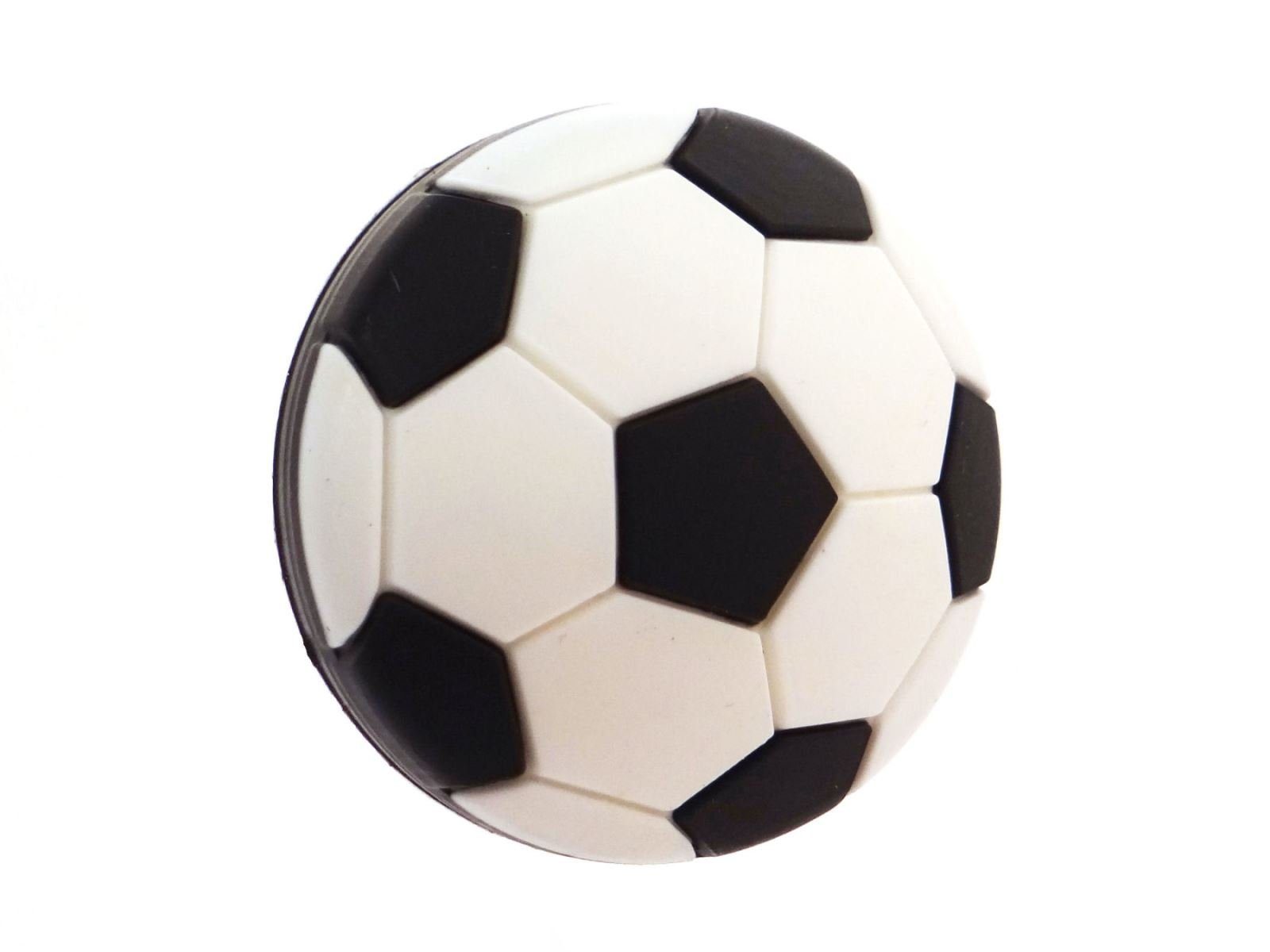 SO-TECH® Möbelknopf Kindermöbelknopf Fußball aus Gummi, Knopf Knauf für Kinderzimmer incl. Schraube