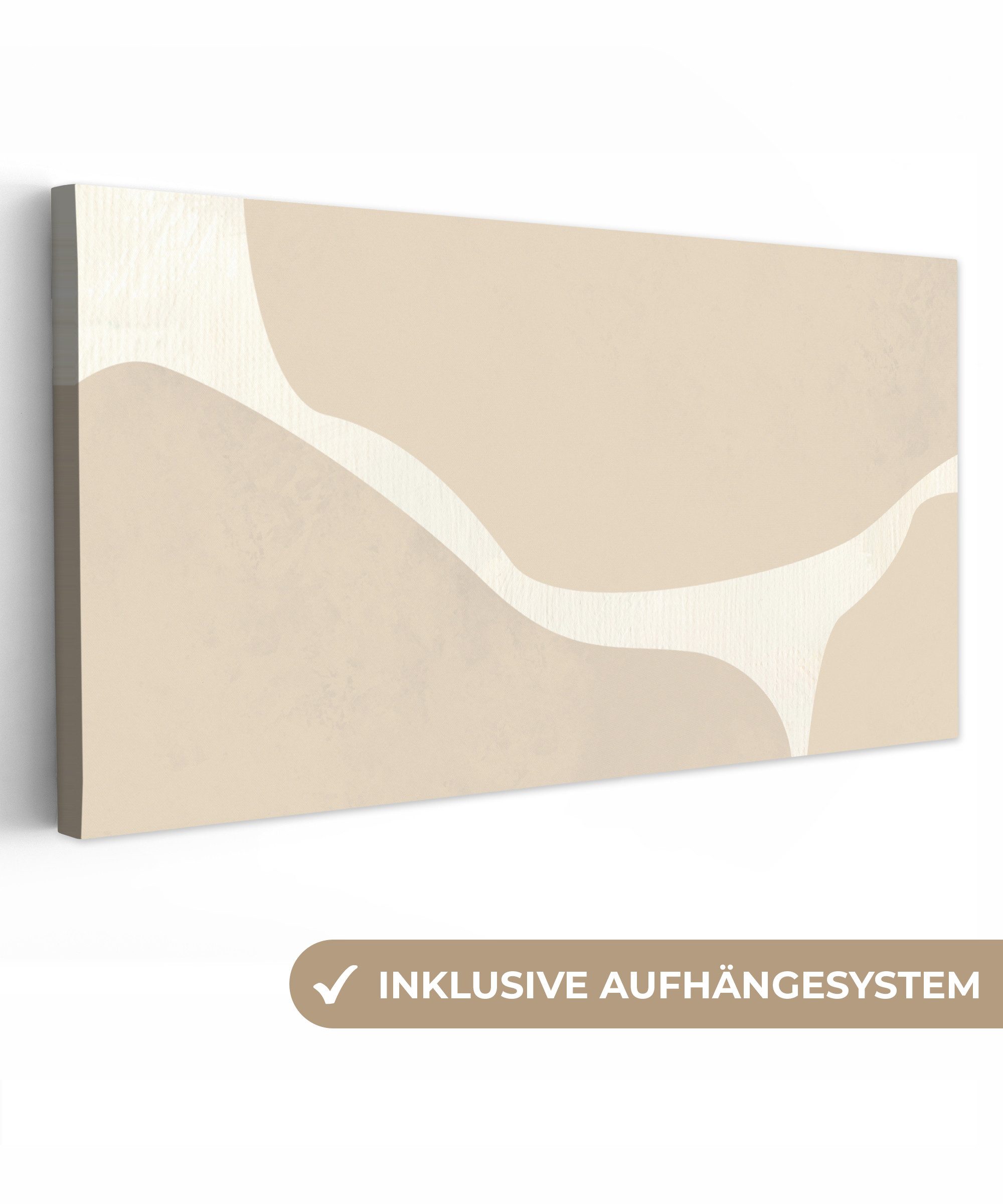 OneMillionCanvasses® Leinwandbild Panorama Abstrakt - Beige günstig online kaufen