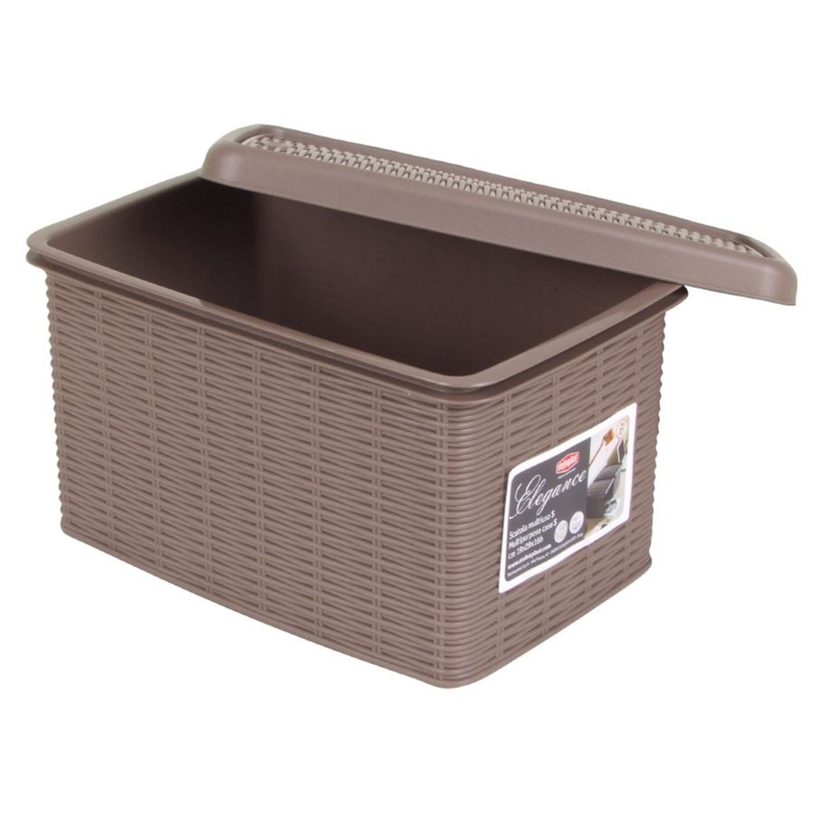 Stefanplast Aufbewahrungsbox Box Elegance taupe Rattanoptik Aufbewahrungsbox Allzweckbox Ordnungsbo