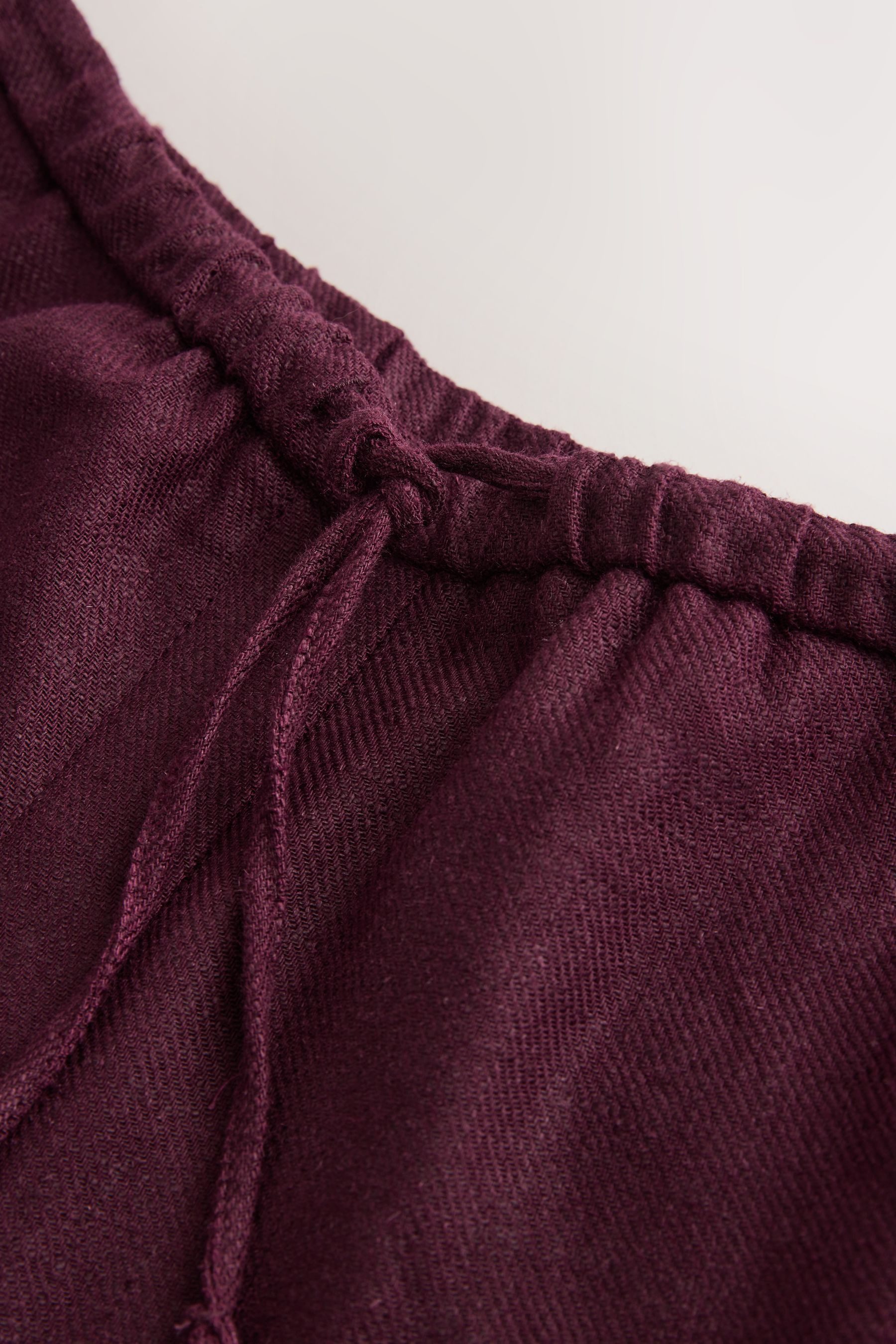 Next Anzughose Hose mit weitem Bein, Bindegürtel und Leinenanteil (1-tlg)