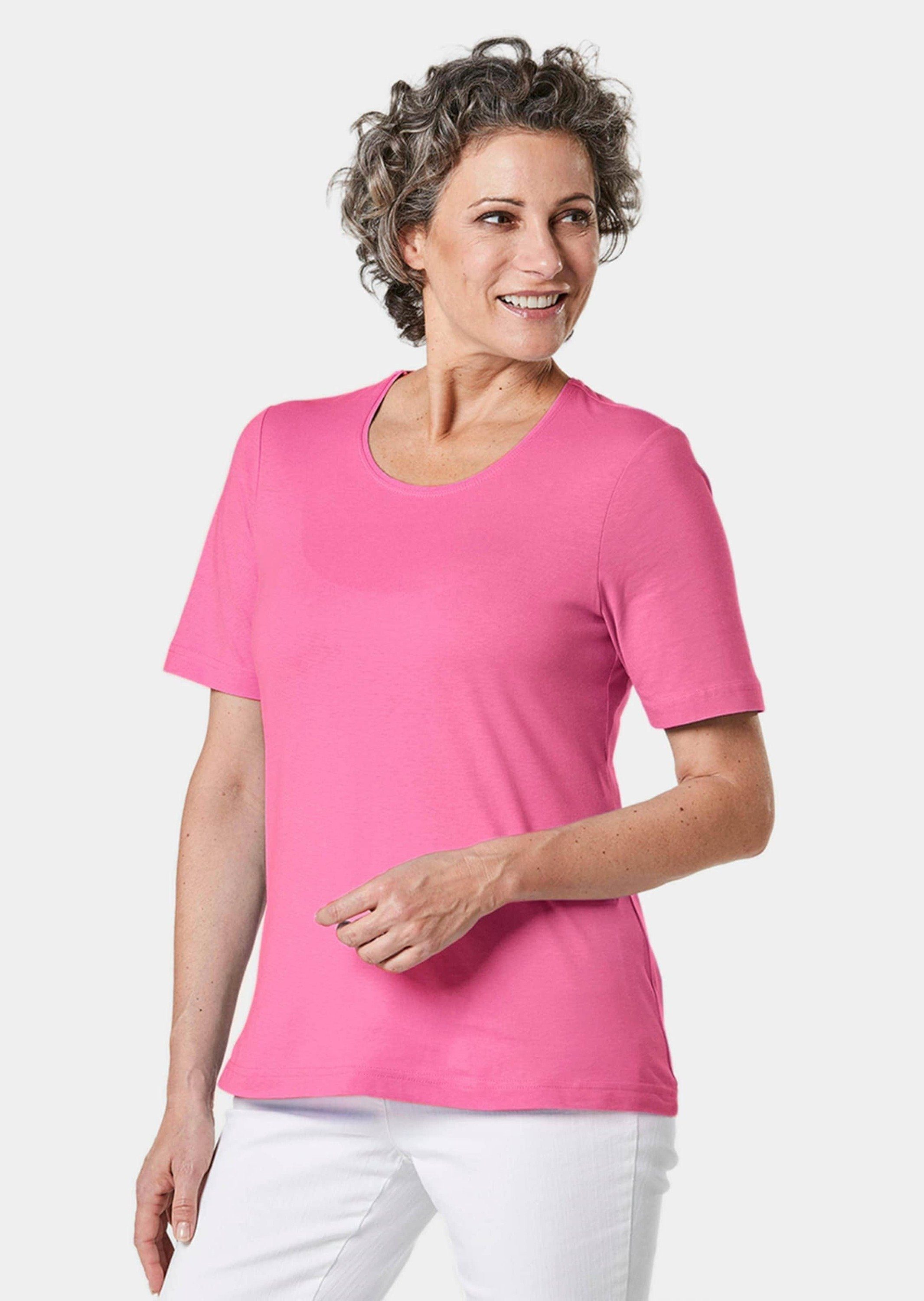T-Shirt Basic Baumwollshirt mit kurzem Arm