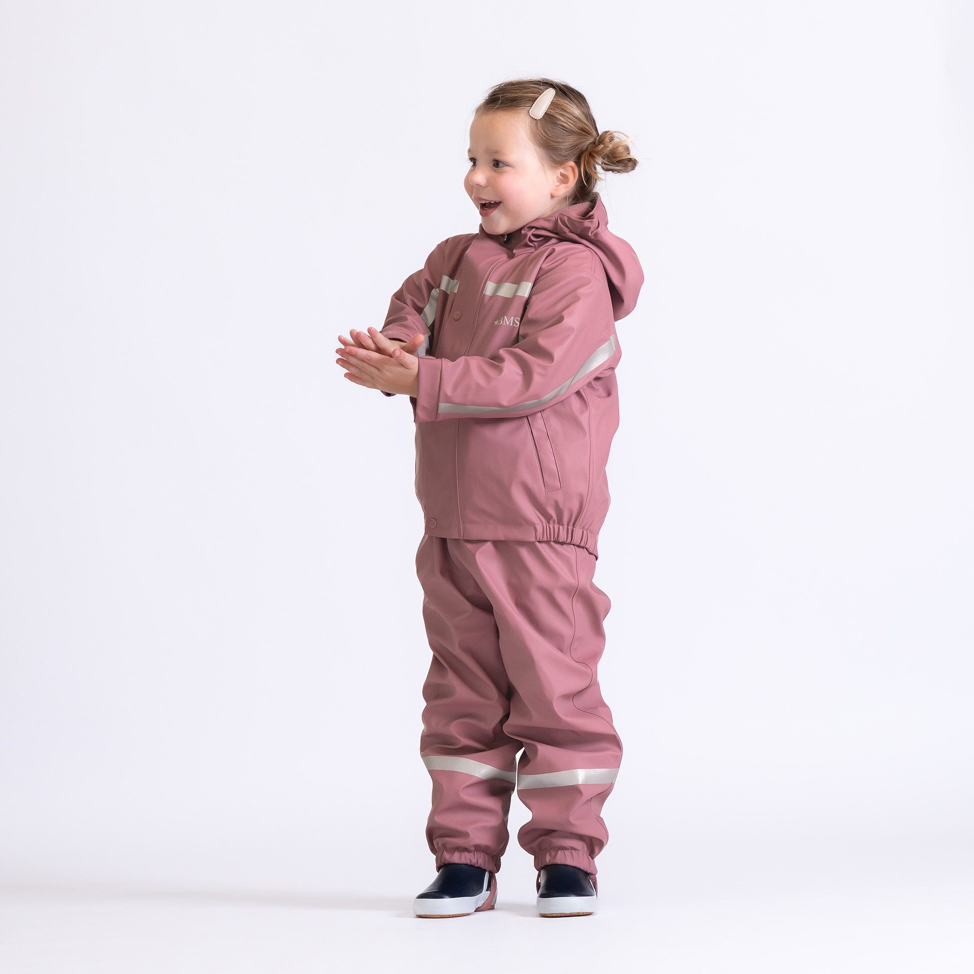 BMS Allwetterjacke gefütterte Kinderregen- und Matschjacke Rückenteil länger geschnitten