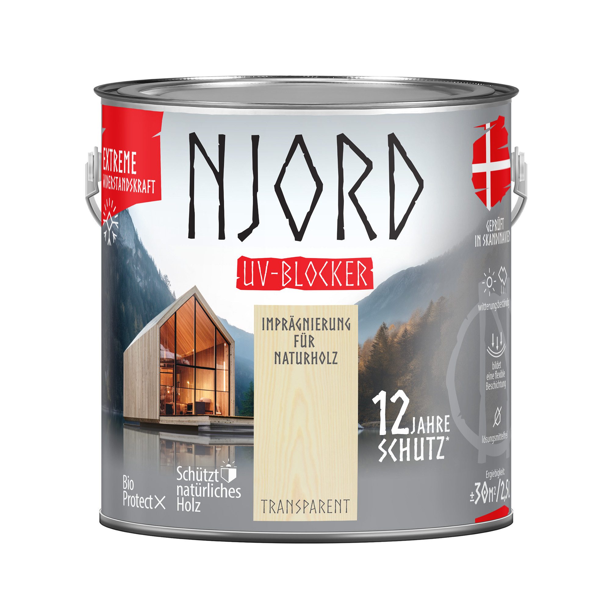 NJORD Holzgrundierung NJORD Holzschutz Beständig UV Blocker Farblos - 2,5L