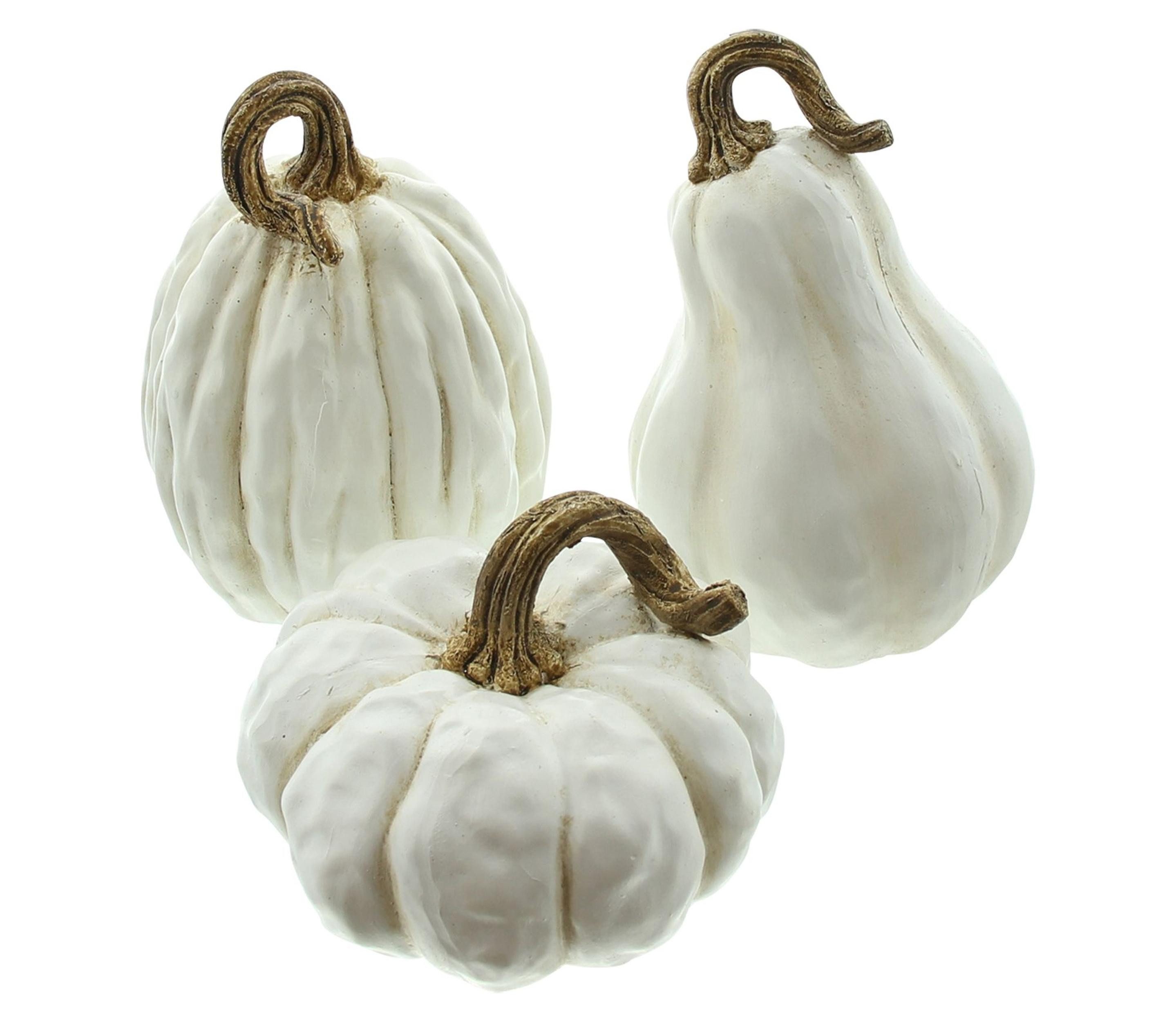 Dekoobjekt Kürbis "White", 3er Set