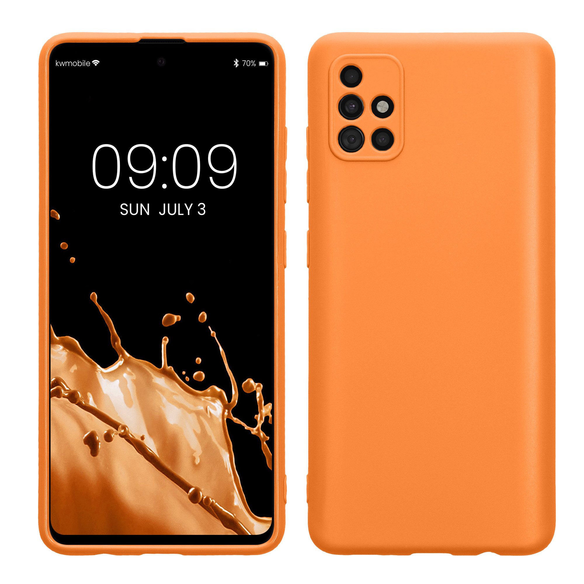 kwmobile Smartphone-Hülle Handyhülle für Samsung Galaxy A51 Hülle, Weiches Handy Silikon Case - Schutzhülle Cover
