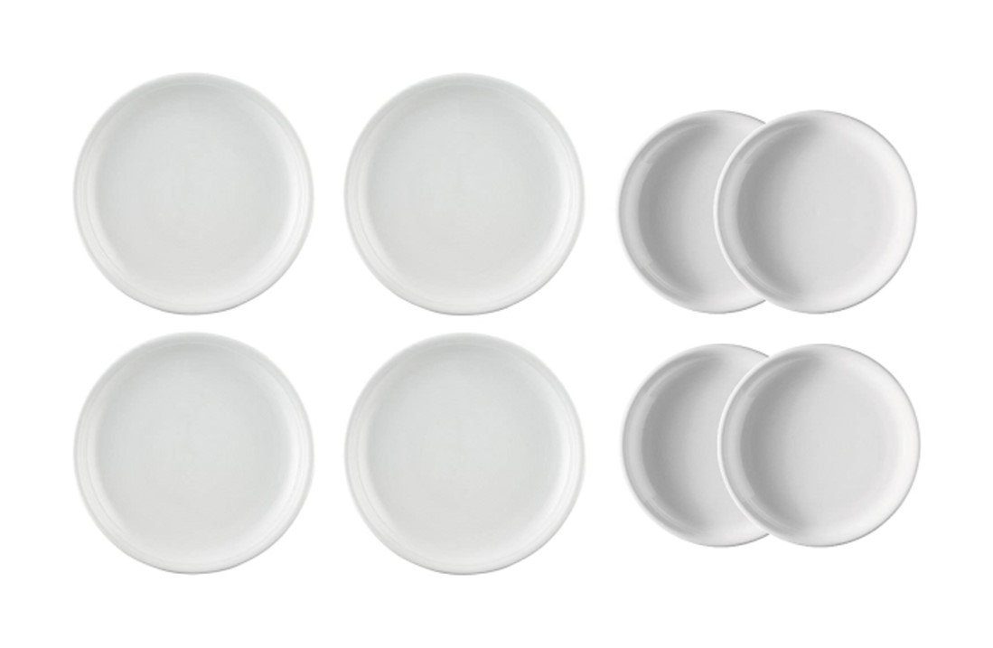 Thomas Porzellan Kombiservice Set 8-tlg. - 4 x Speiseteller + 4 x Frühstücksteller - TREND Weiß