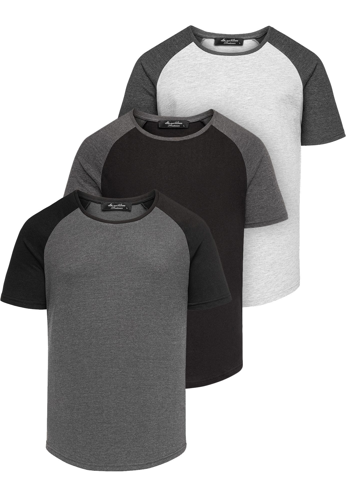 Amaci&Sons T-Shirt 3. OMAHA 3er-Pack T-Shirts günstig online kaufen