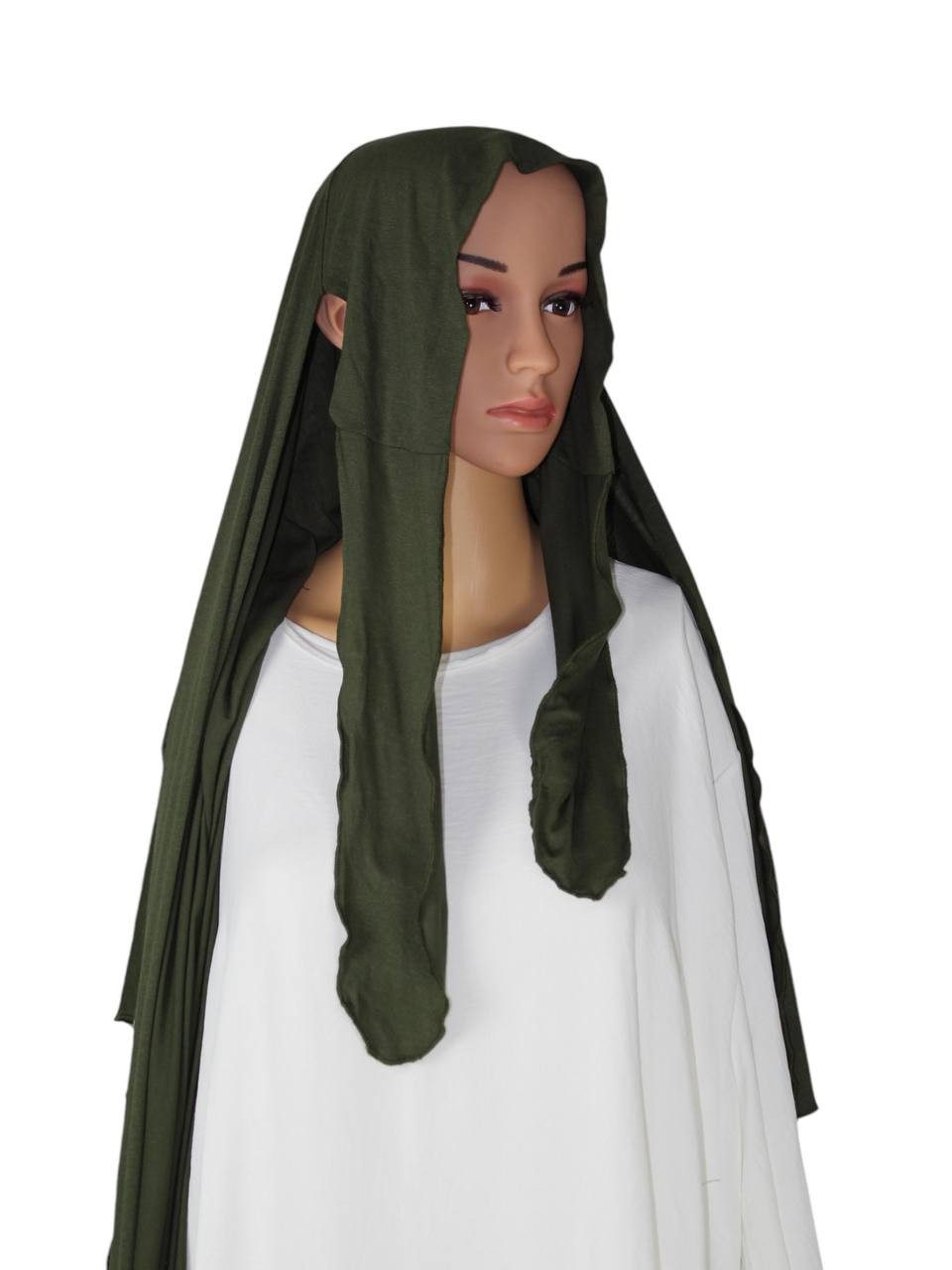 Aymasal Hijab XXL Jersey luxuriance Hijab mit integriertem Bone Scarf Kopftuch XXL Jersey Hijab mit Bonnet Kopftuch dehnbar luxuriös elegant