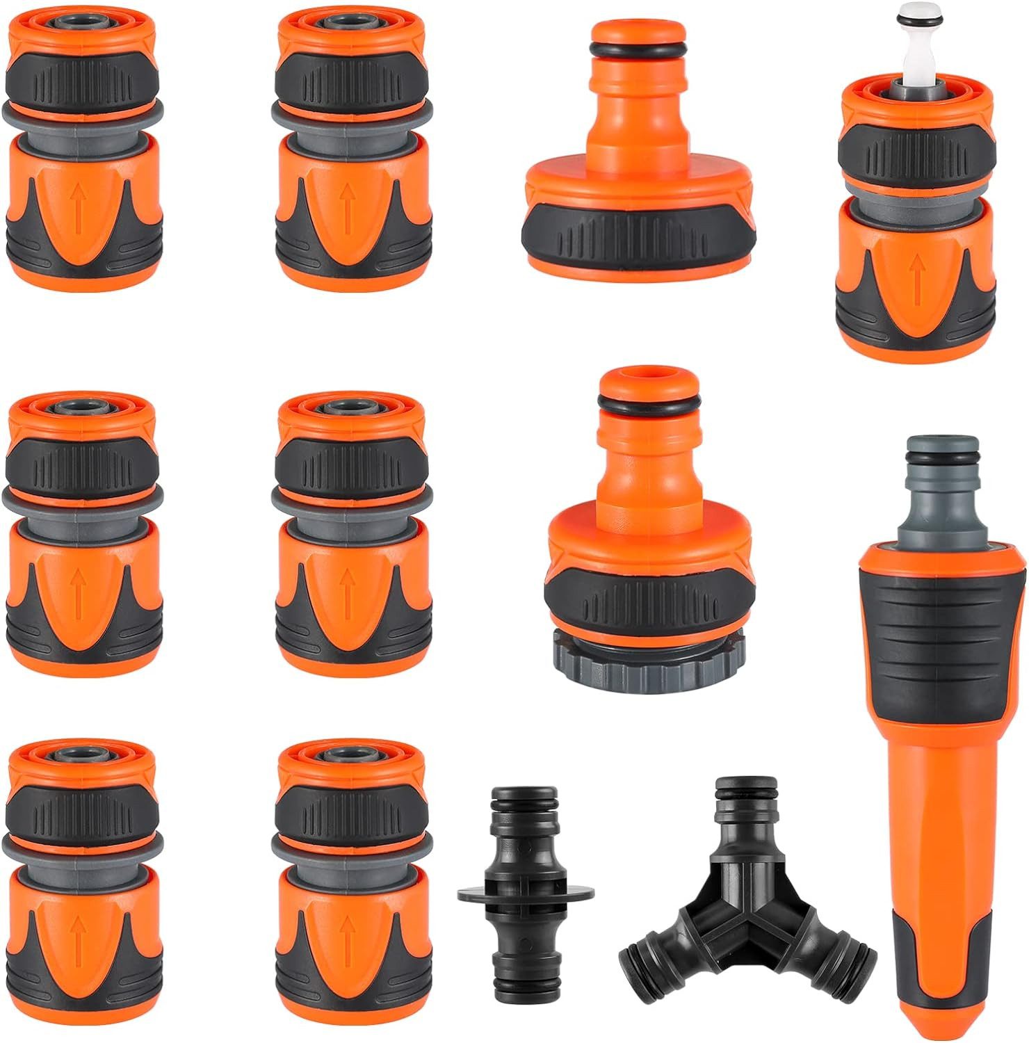 TLGREEN Gartenschlauch Verbindungsstück Kit,12 Stück Schlauchverbinder, Schlauchanschluss inkl.1