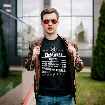 Lasernauten Print-Shirt T-Shirt Stundensatz Elektriker Zünfte Zunftsymbol Handwerk Geschenk aus Baumwolle