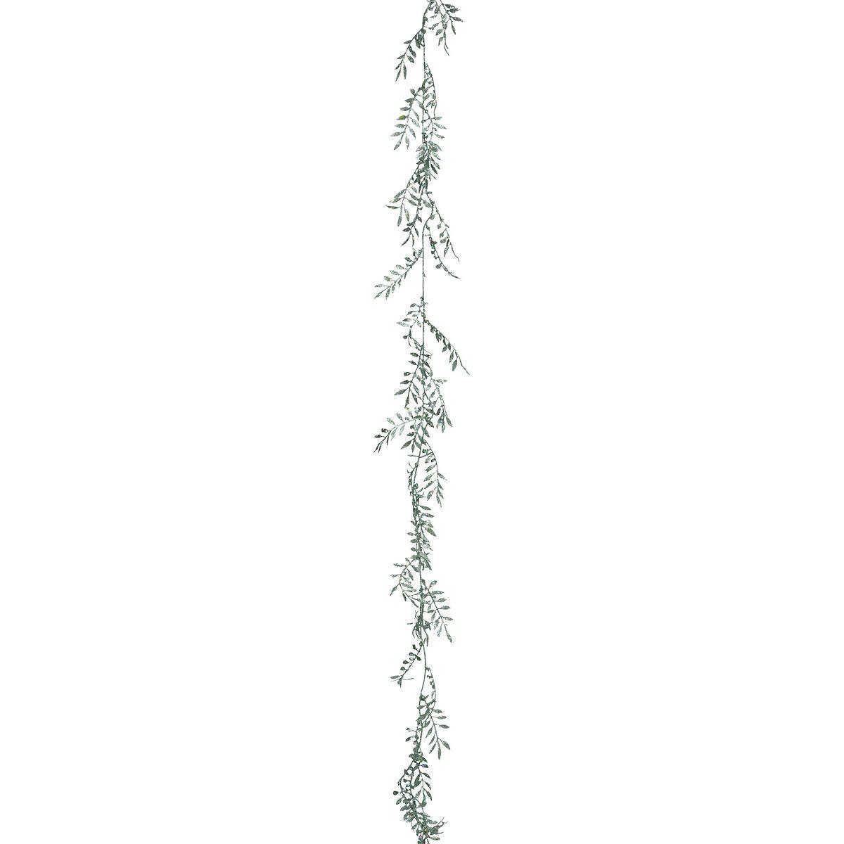 Atmosphera Créateur d'intérieur Dekoobjekt Girlande aus grünen Blättern und Silber, 180 cm (Deko-Objekt, Deko-Objekt)