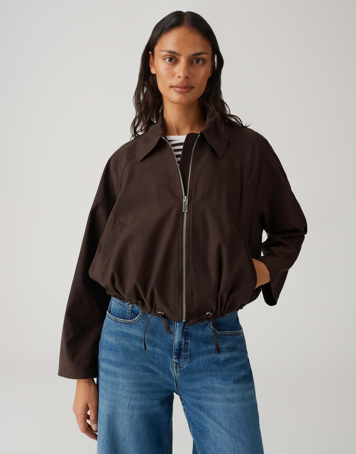 OPUS Jackenblazer Javell aus Lyocell Mix Regular Fit lockere Passform, ovaler Schnitt, Langarm, glatter Griff