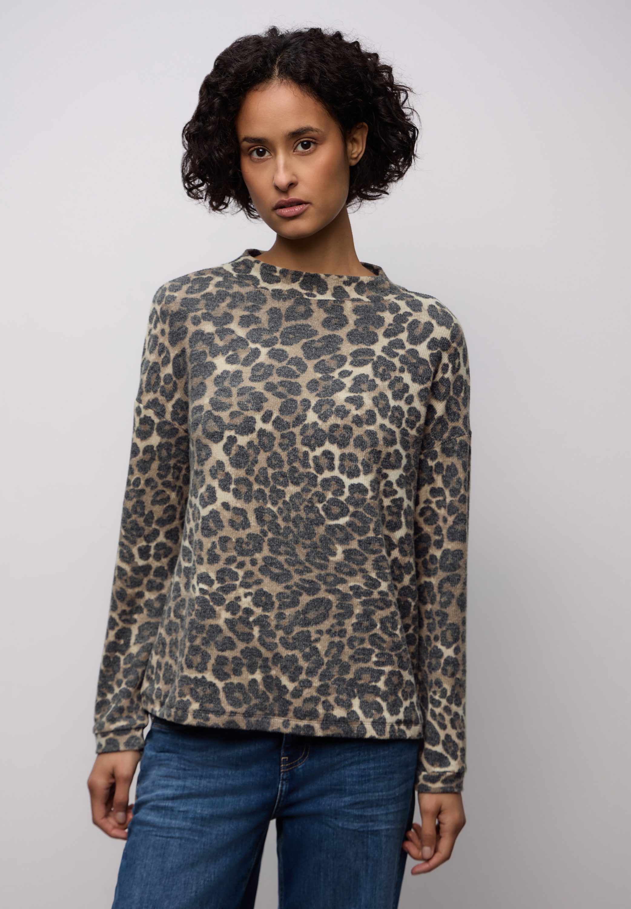 STREET ONE Langarmshirt mit Leomuster günstig online kaufen