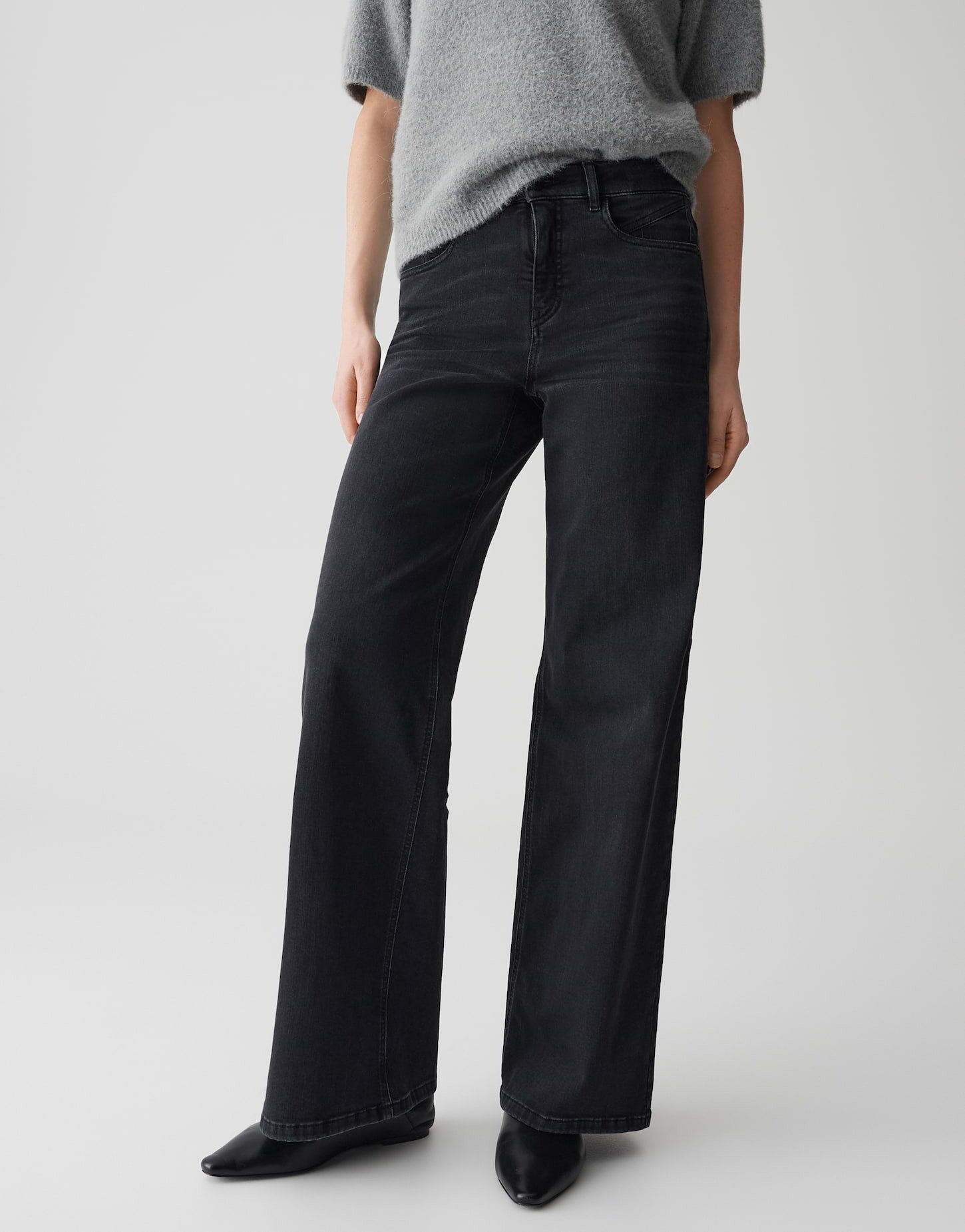 OPUS PANTS Palazzohose MELLY COOL aus BCI Cotton Mix Mid Rise Palazzo Fit, günstig online kaufen