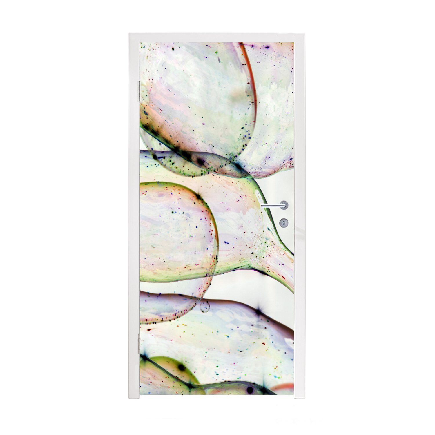 MuchoWow Türtapete Farbige Blasen, Matt, bedruckt, (1 St), Fototapete für Tür, Türaufkleber, 75x205 cm