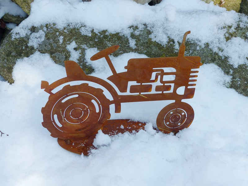 BADEKO Gartenfigur Traktor auf Platte, (Stück, 0 St)