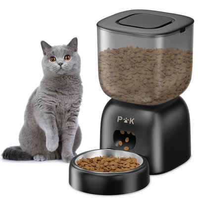ANTEN Katzen-Futterautomat 3L Schwarz Futterautomat Automatischer Katze und Hund-4 Mahlzeiten/Tag