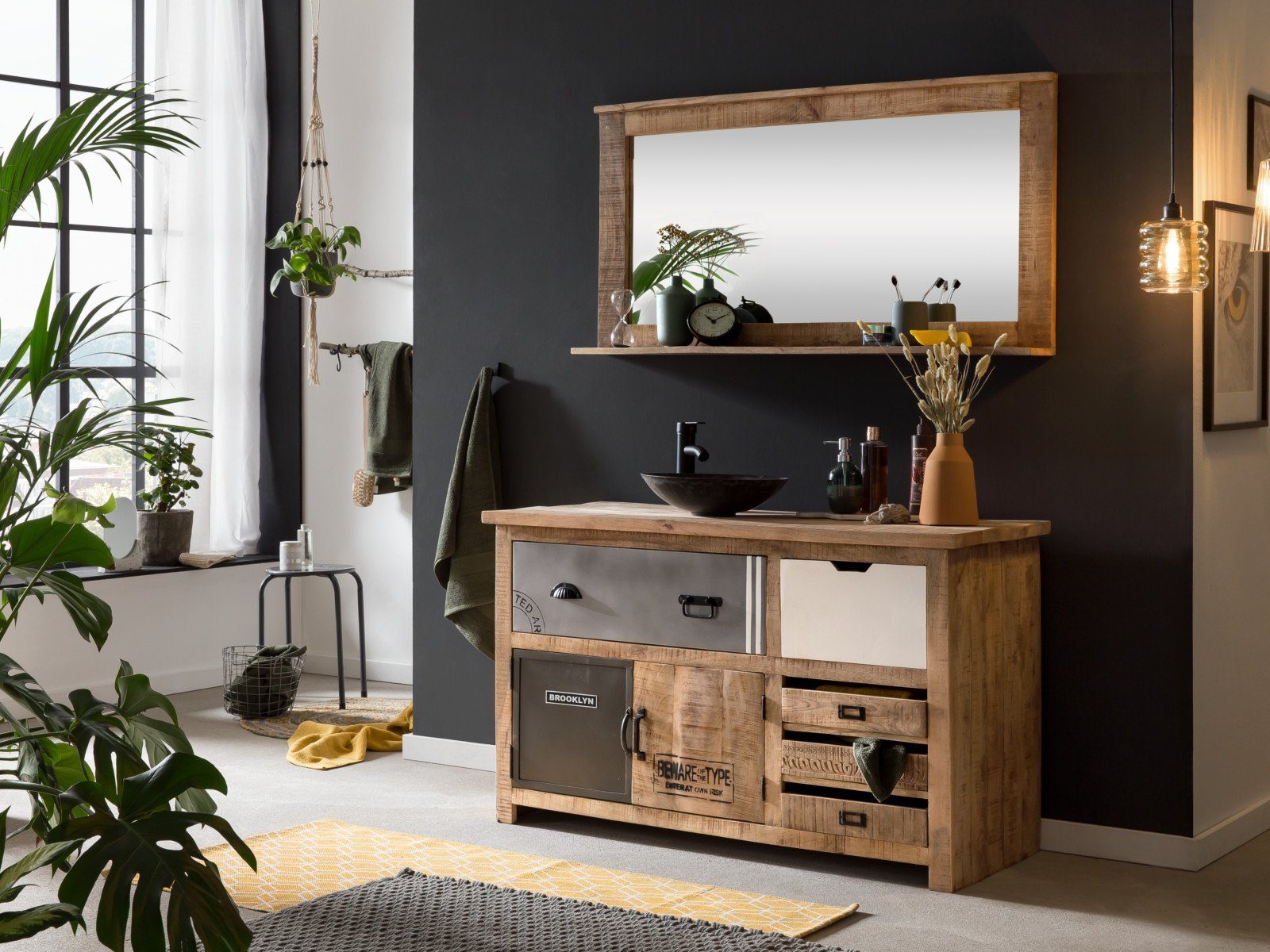 massivum Badmöbel-Set Badmöbel Set Pune II