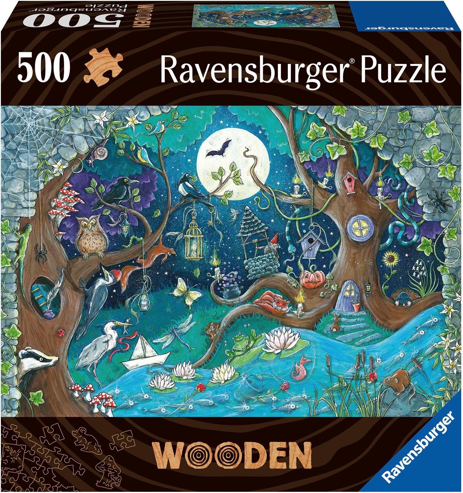 Ravensburger Пазлы Wooden, Fantasy Forest, 500 Пазлыteile, Made in Europe