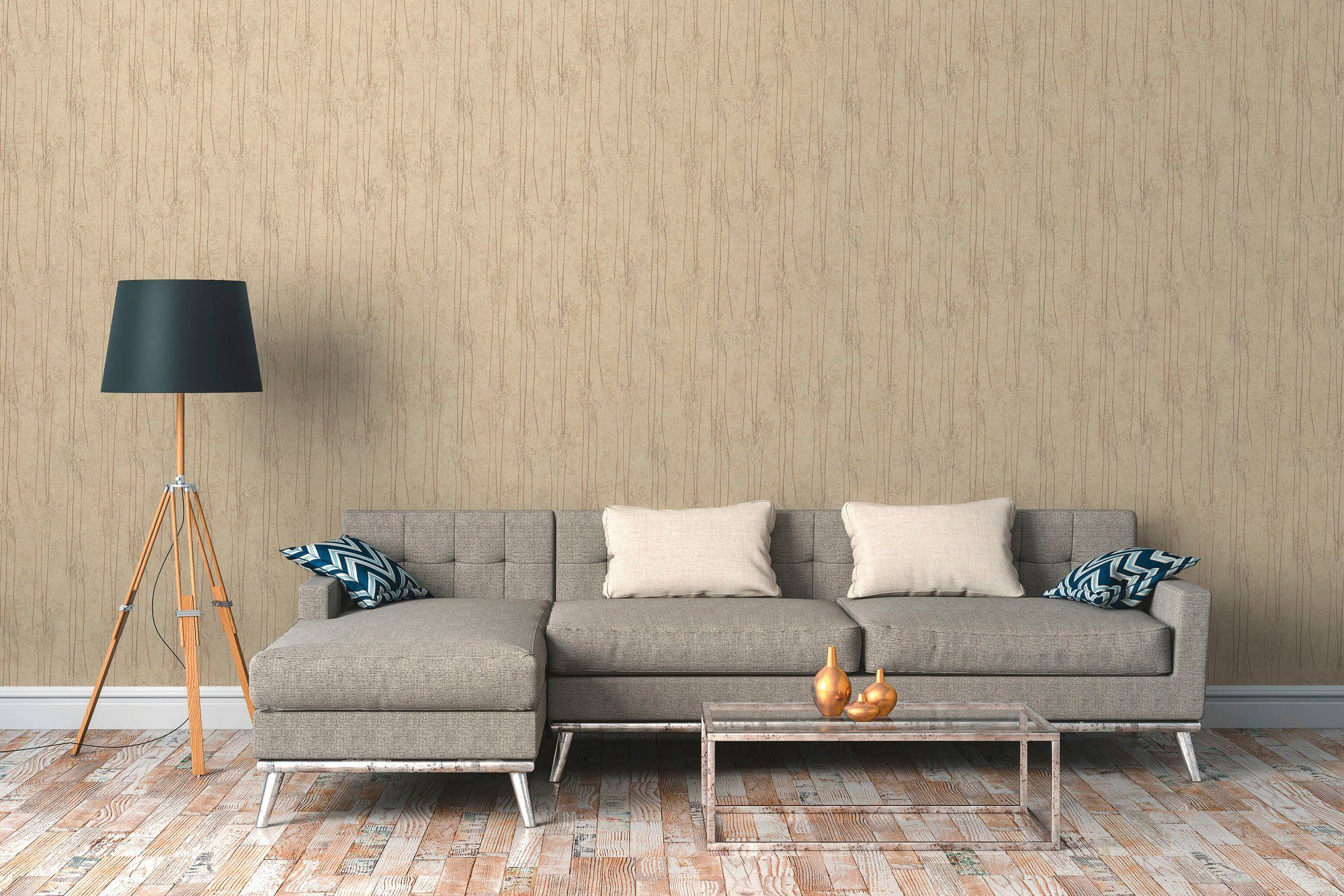 Bricoflor Tapete Pampasgras Beige Creme Helle Vliestapete Im Hygge Stil Mod günstig online kaufen