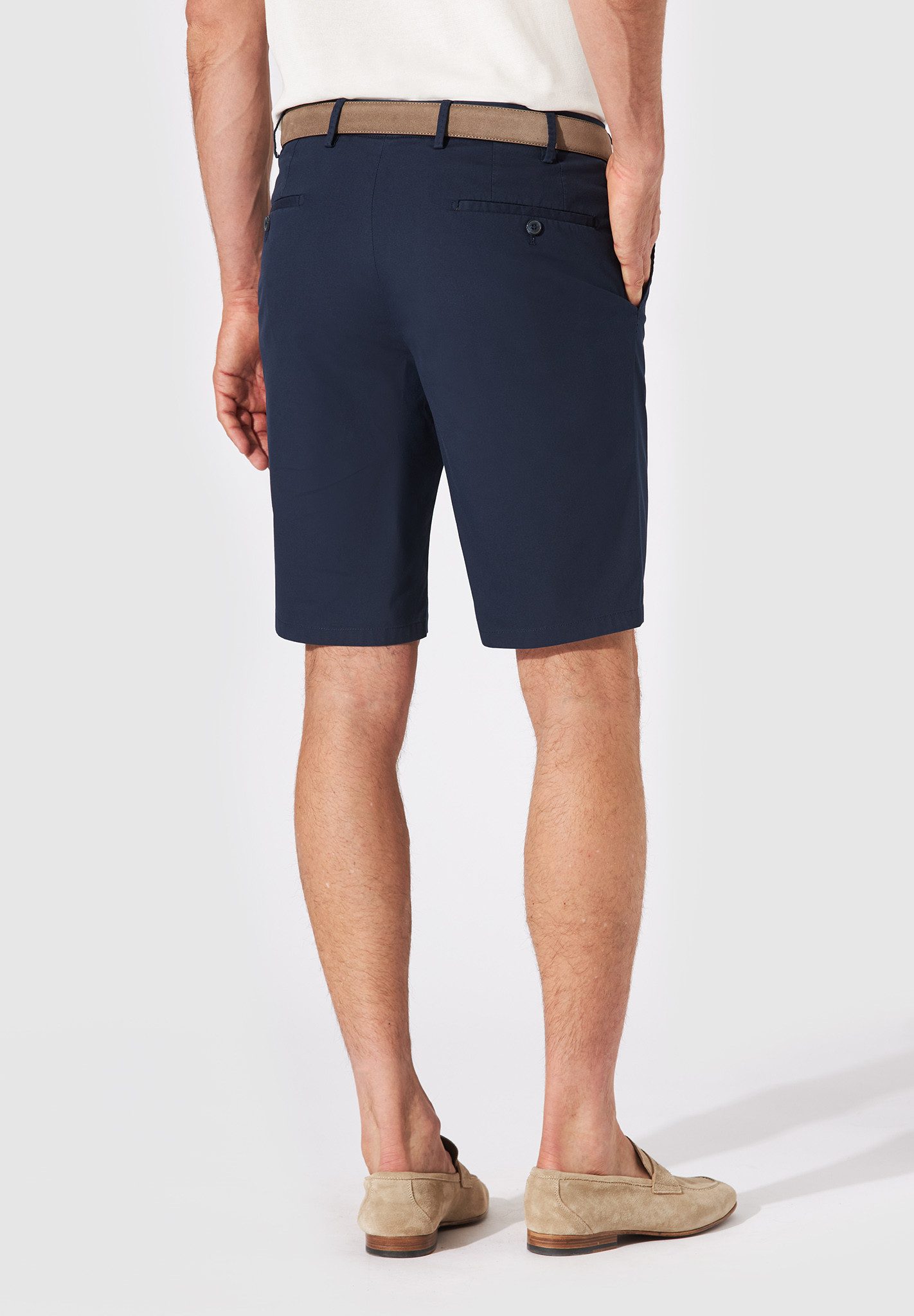 Hiltl Chinoshorts Parmino Bermuda Herren Regular Fit Airweight, marineblau, 48 leichte Bermuda aus Baumwolle, Sommerhose für Freizeit und Urlaub