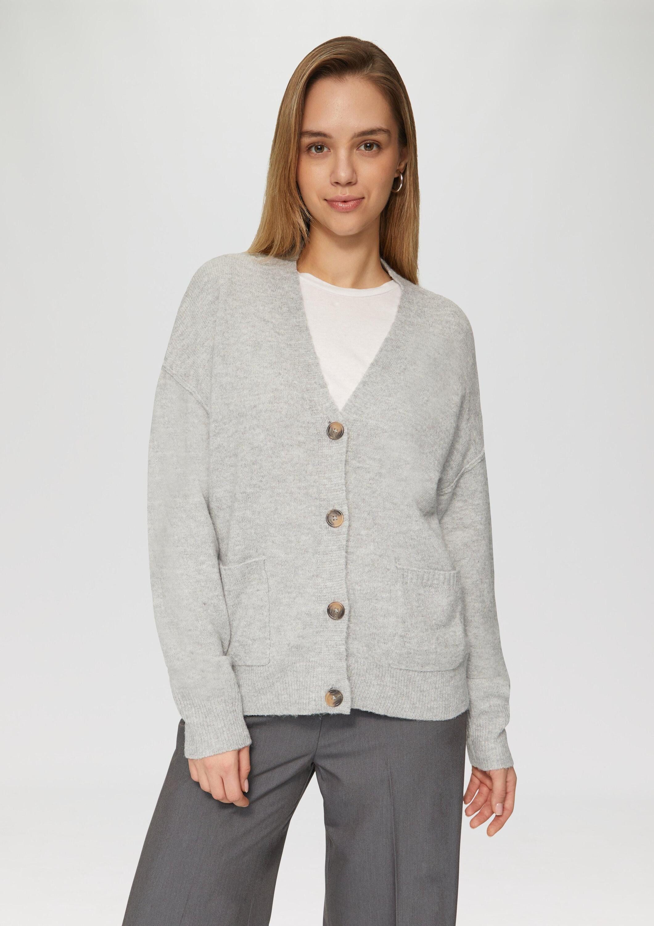 QS Cardigan Strickjacke Flauschiger Cardigan mit günstig online kaufen