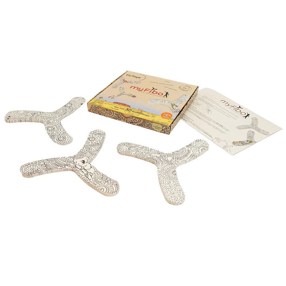 TicToys Wurfscheibe Bumerang-Set myFibo, Für Kindergarten und Schule
