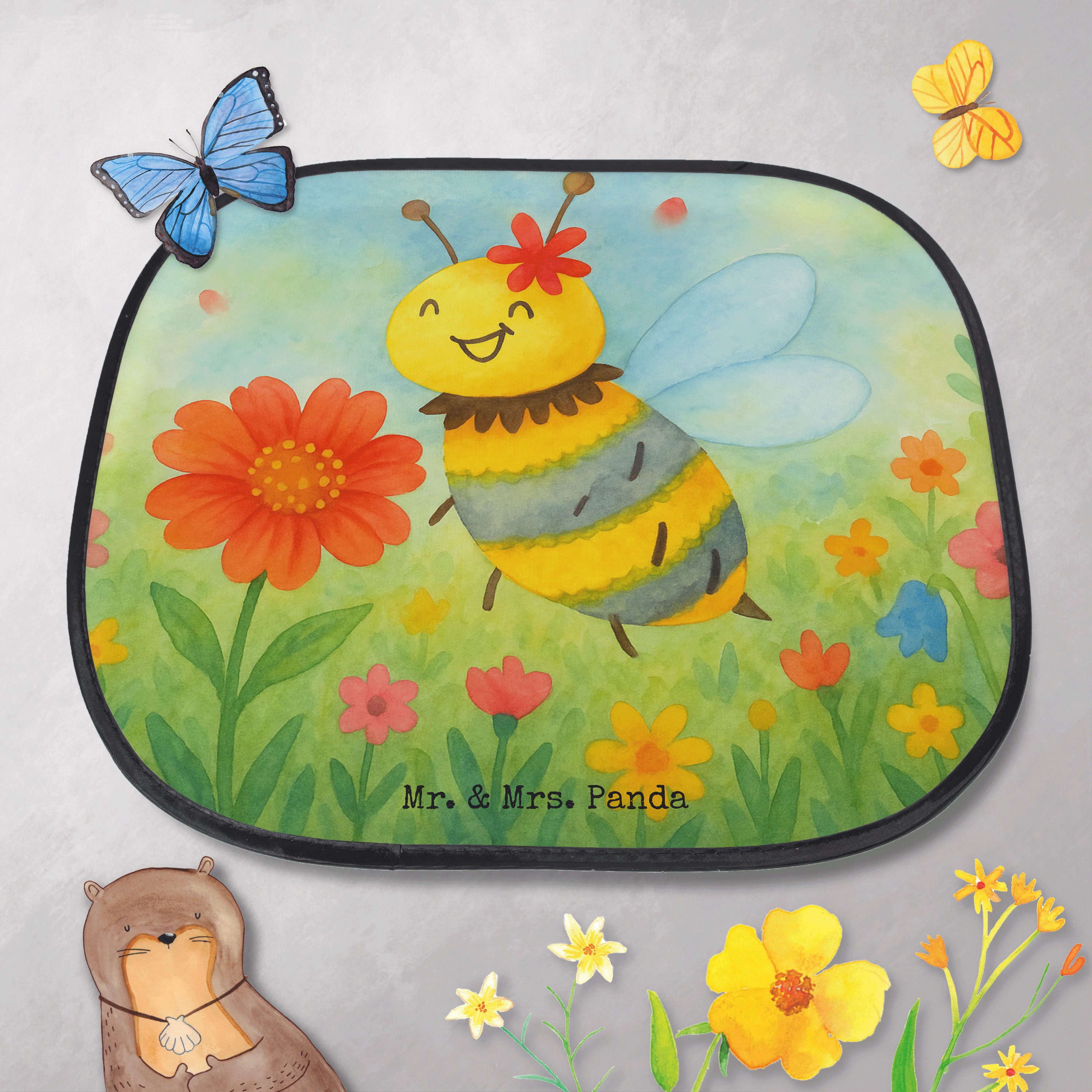 Mr. & Mrs. Panda Sonnenschutz Biene Blume Design, Sonnenschutz Auto, Weiß, Auto Sonnenblende, für A, Seidenmatt, Sonnenschutz Fürs Auto Autosonnenschutz Sonnenschutz Autoscheibe