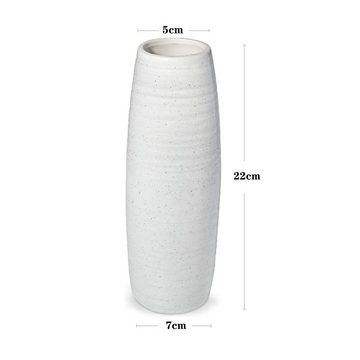 GelldG Dekovase Weiß Dekovase Moderne Deko Blumenvase Bodenvase Vasen Dekoration