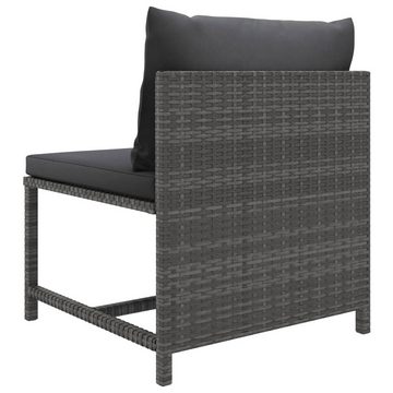 vidaXL Gartenlounge-Set 5-tlg. Garten-Lounge-Set mit Kissen Poly Rattan Grau, (1-tlg)