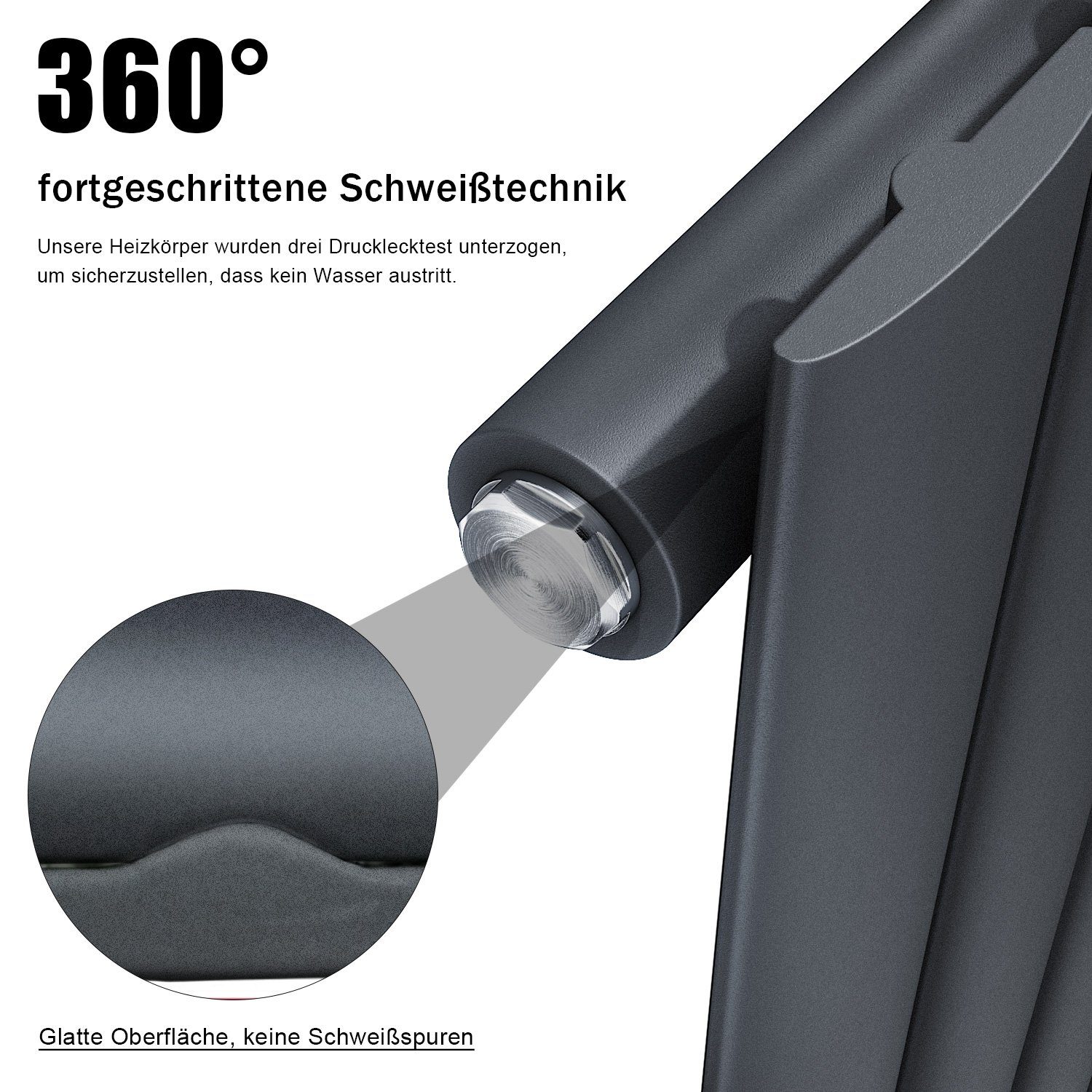 SONNI Designheizkörper Heizkörper Design Anthrazit Vertikal/Horizontal,Einlagig/Doppellagig, Paneelheizkörper mit Anthrazit/Chrom Multiblock