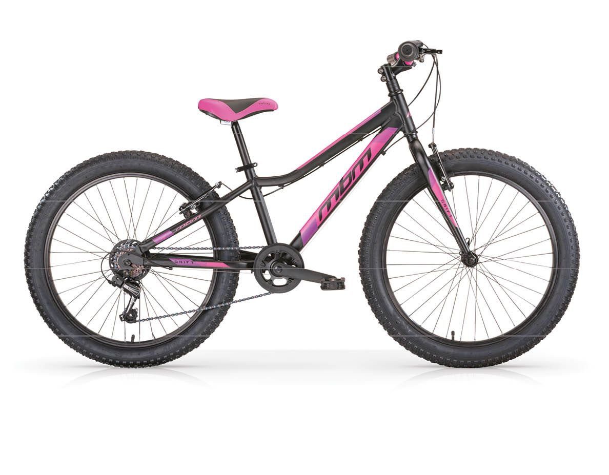 MBM Jugendfahrrad, 6 Gang, Kettenschaltung, Mountainbike 24 Zoll DRIFT Schwarz - Lila