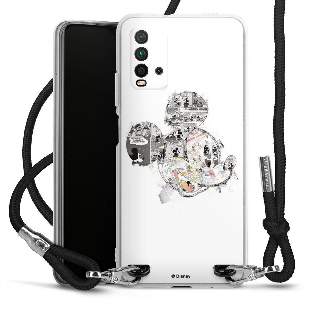 DeinDesign Handyhülle Mickey Mouse Offizielles Lizenzprodukt Disney Mickey Mouse - Collage, Xiaomi Redmi 9T Handykette Hülle mit Band Case zum Umhängen