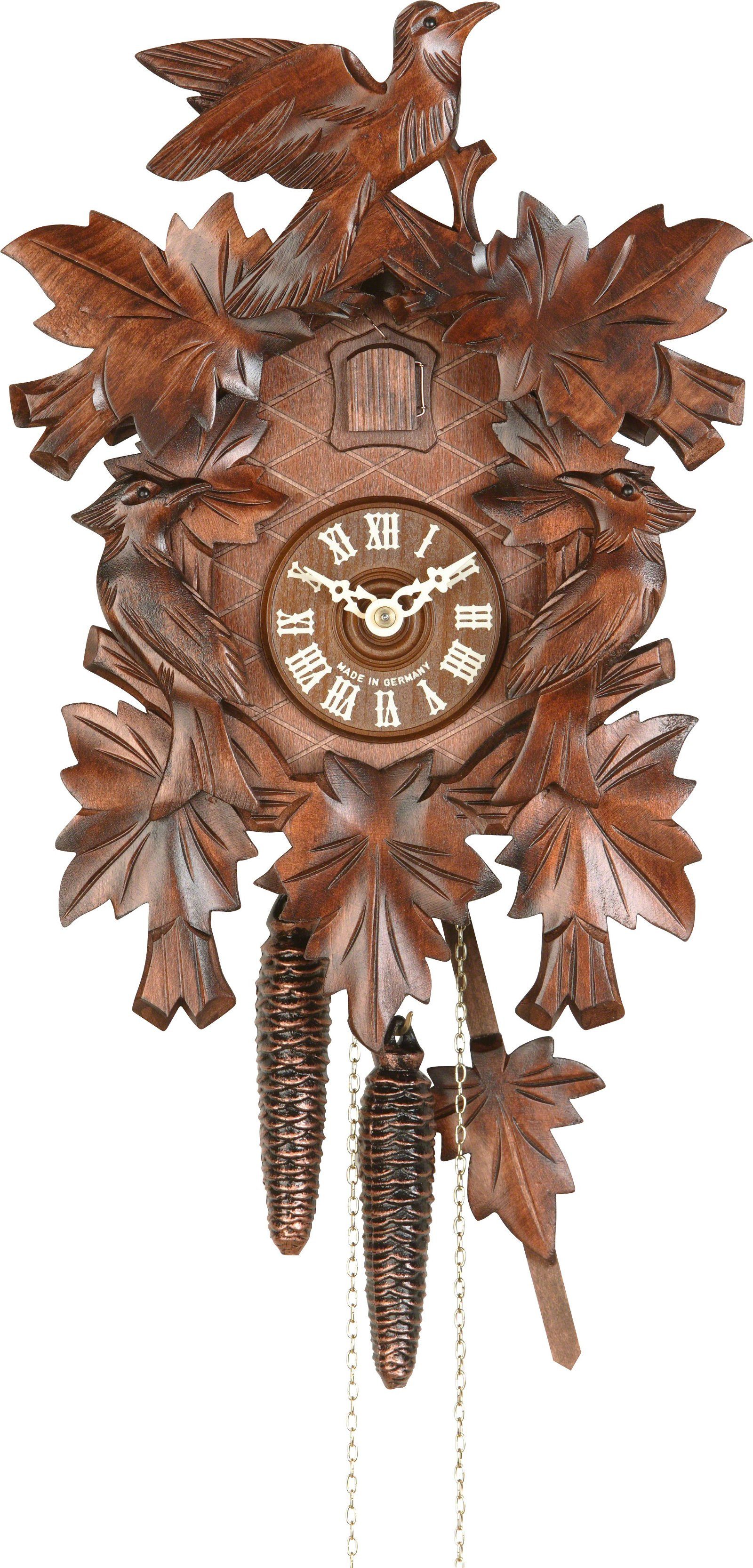 Hekas Wanduhr Kuckucksuhr geschnitzt 1-Tag-Uhrwerk 26cm von Hekas