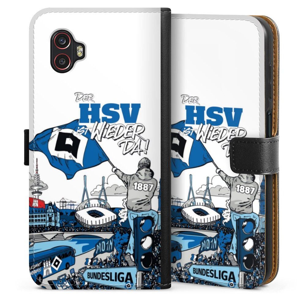 DeinDesign Handyhülle Hamburger SV Offizielles Lizenzprodukt Aufstieg, Samsung Galaxy XCover 6 Pro Hülle Flip Case Klapphülle