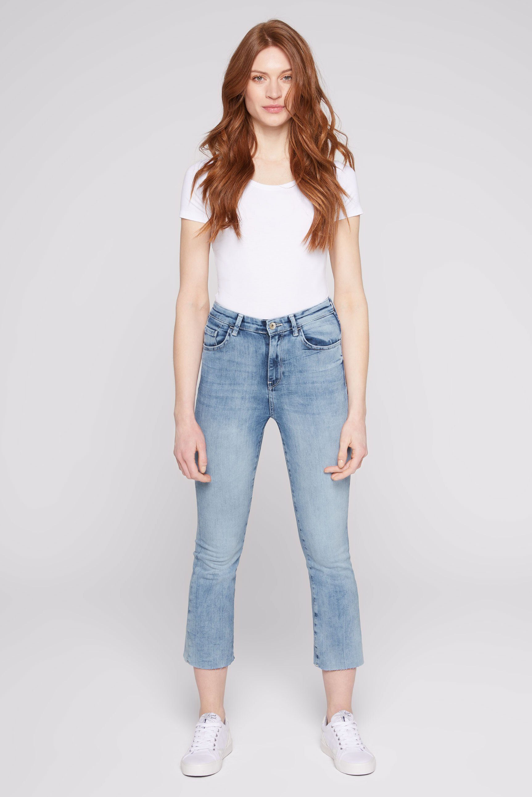 SOCCX Slim-fit-Jeans hoher Leibhöhe mit