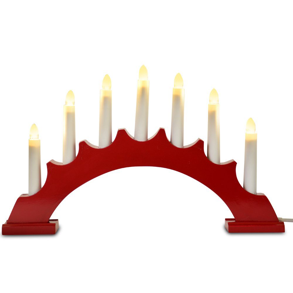 Lichterbogen Kerzen WEINBERGER 40x5x24 & LED RIFFELMACHER Christbaumschmuck Schwibbogen 7 Rund