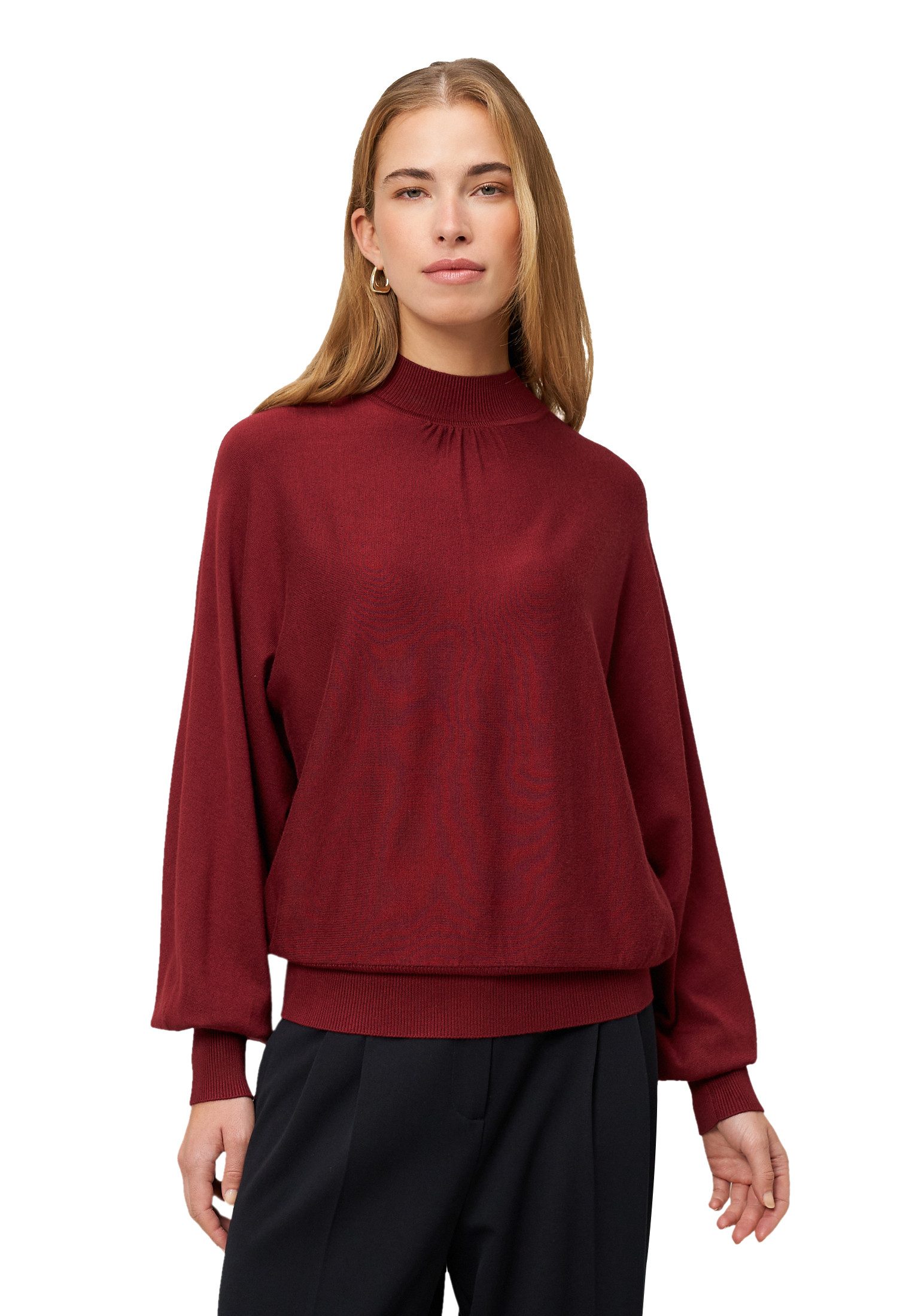 Zero Strickpullover Damen Feinstrickpullover mit Stehkragen (1-tlg) Plain/o günstig online kaufen