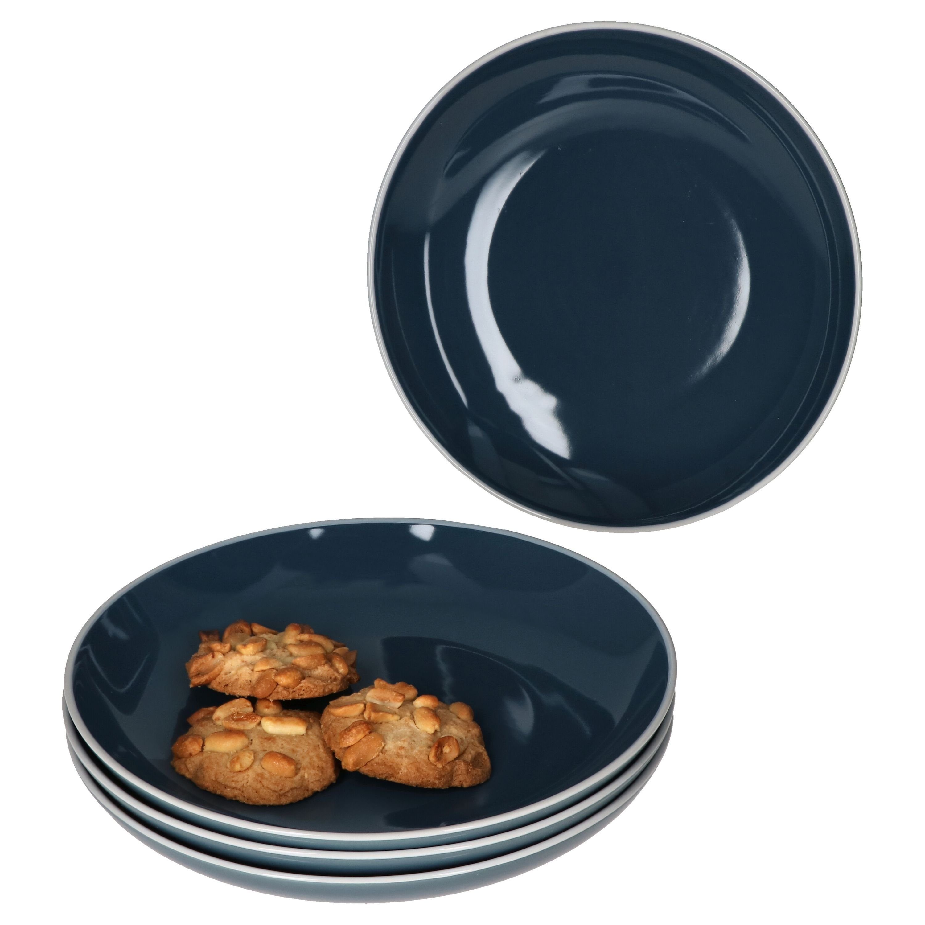 MamboCat Frühstücksteller 4er Set Dessertteller Linus Blau - 403954