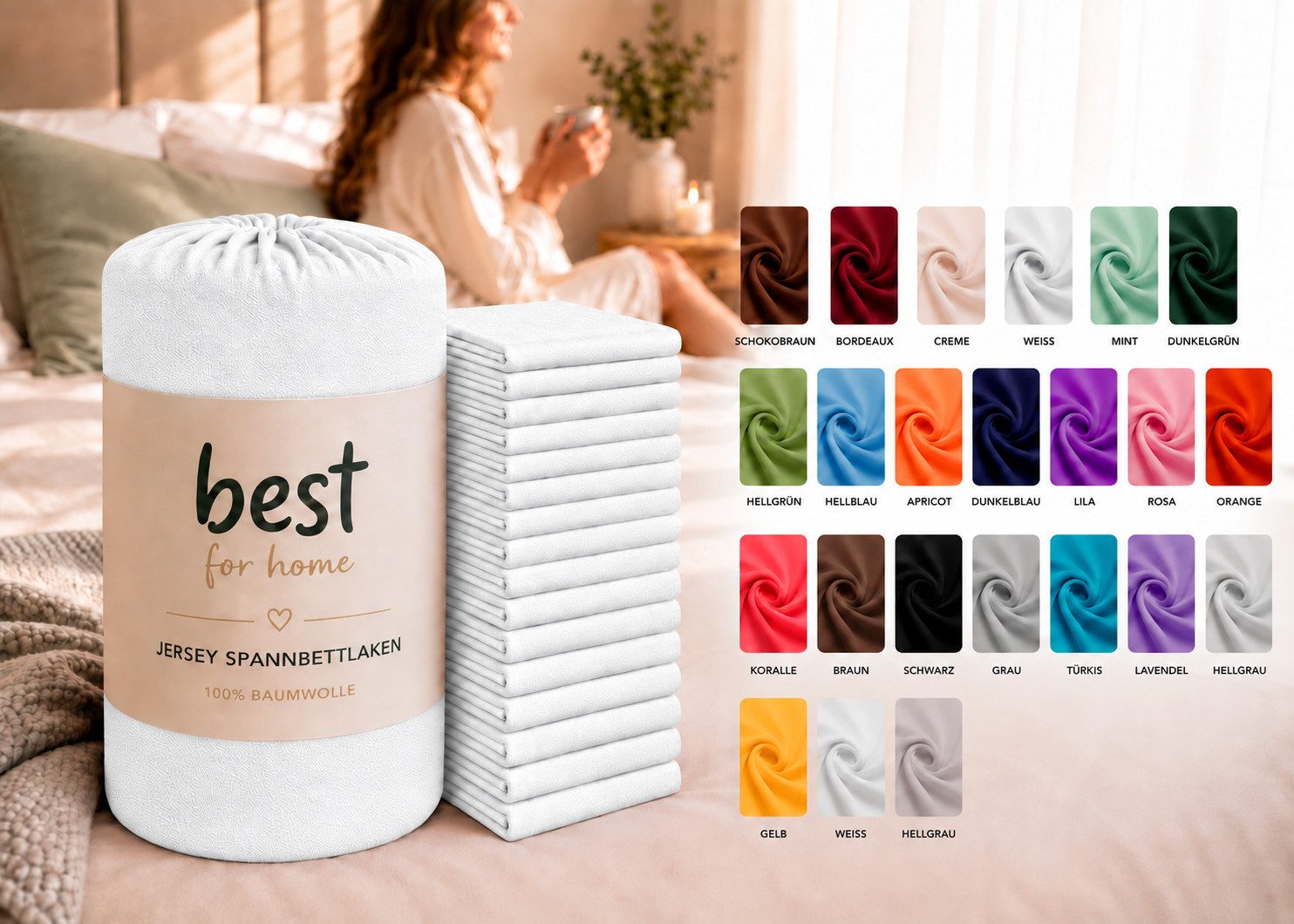 Best for You Spannbettlaken Terry Spannbettlaken–Flauschiger Handtuchstoff für Komfort & Passform, Frotte, Gummizug: Rundum, (1 Stück), Weich, flauschig, atmungsaktiv, hautfreundlich