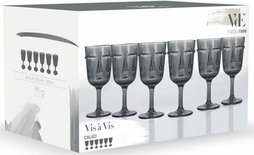 Villa d'Este Weinglas Vis à Vis Smoke, Glas, Gläser-Set, 6-teilig, Inhalt 300 ml