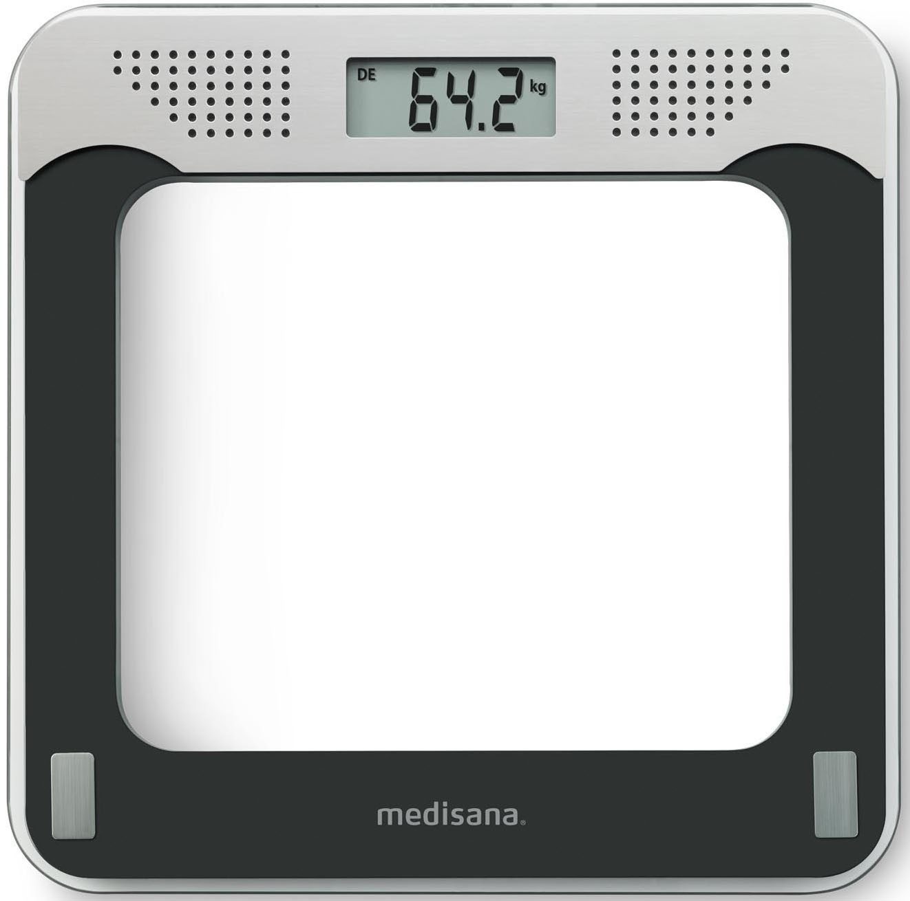 medisana Personenwaage PS 425, Leicht lesbares LCD-Display mit Sprachausgabe in 4 Sprachen
