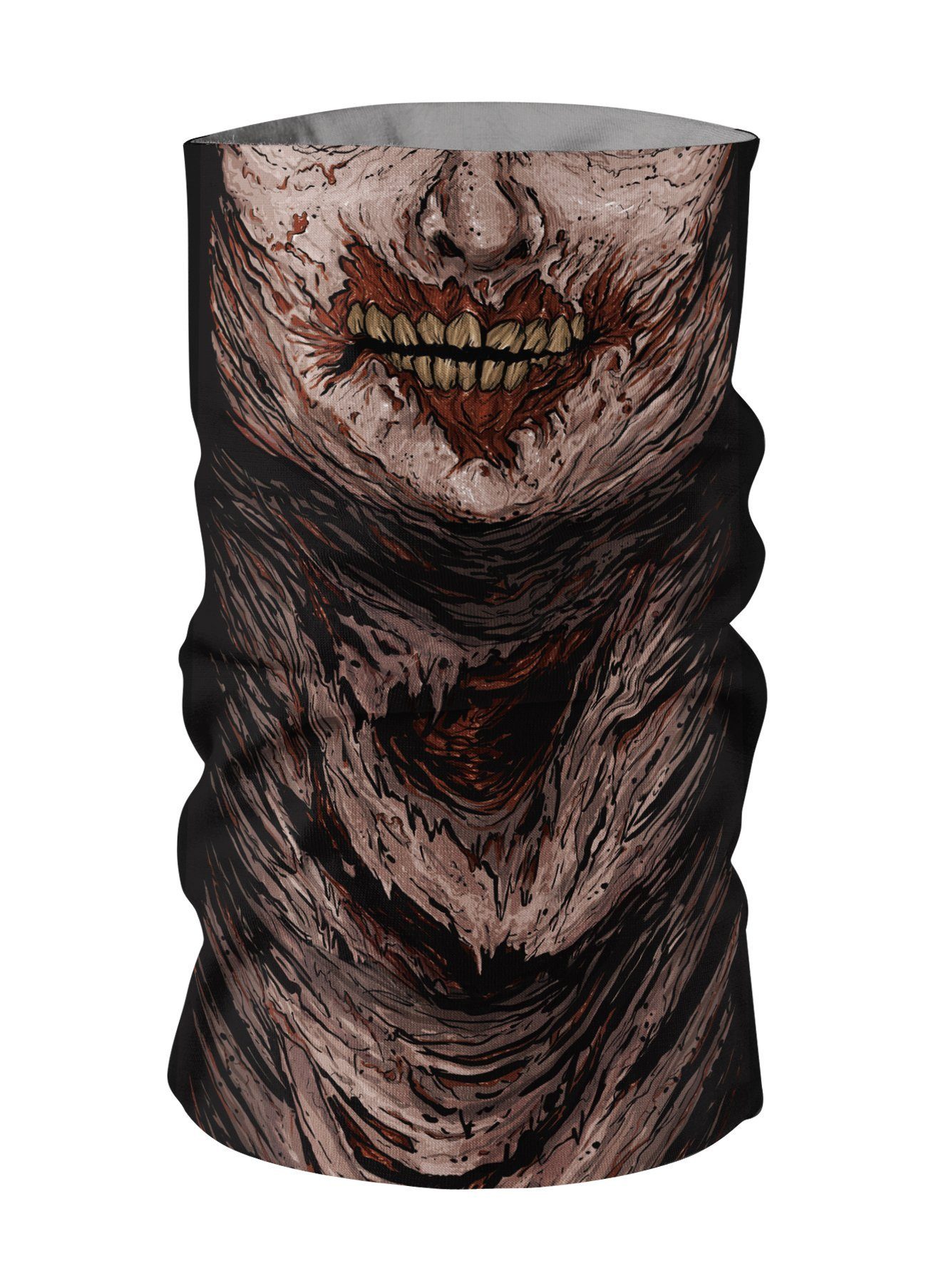 Maskworld Verkleidungsmaske Schlauchschal Zombie, Elastisches Halstuch mit witzigem Aufdruck