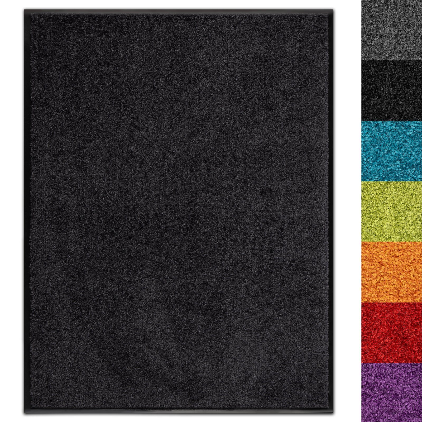 Fußmatte Use&Wash,verschiedene Farben & Größen, Sauberlaufmatte, Karat, Rechteckig, Höhe: 8 mm, Schmutzfangmatte Schwarz