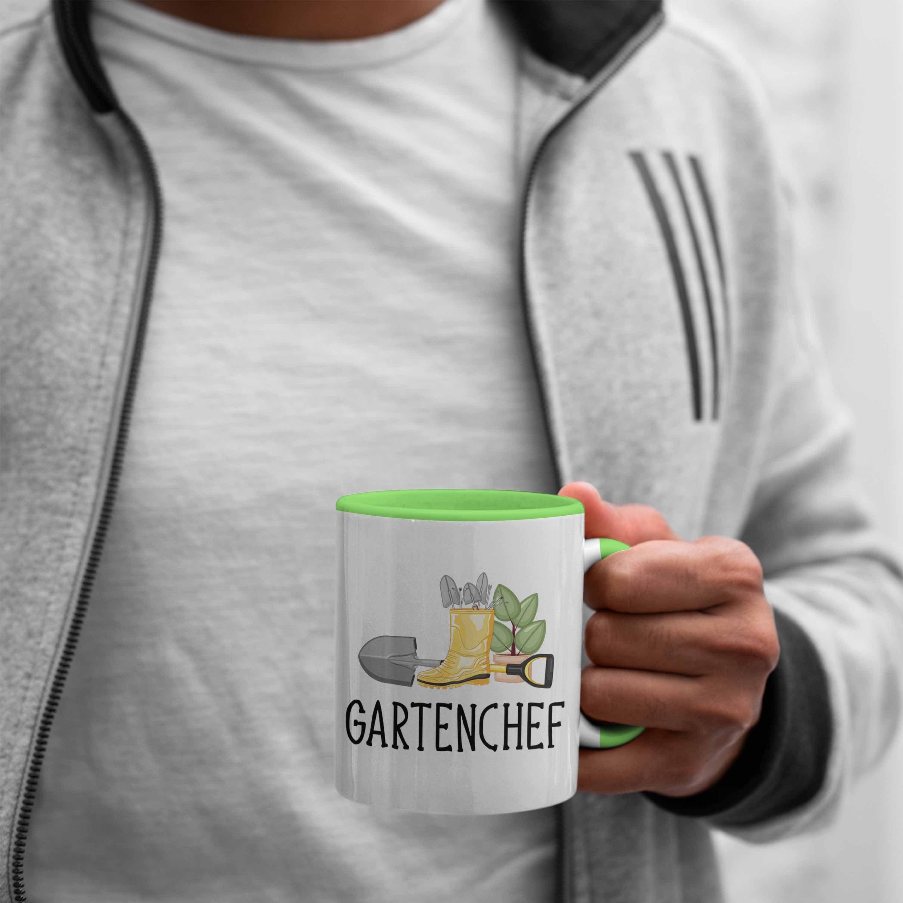 Gartenarbeit Hobbygärtner Kaffeetasse Garten Trendation Tasse Hobby Gartenchef - Gärtner Tasse Grün Lustig Geschenk Trendation