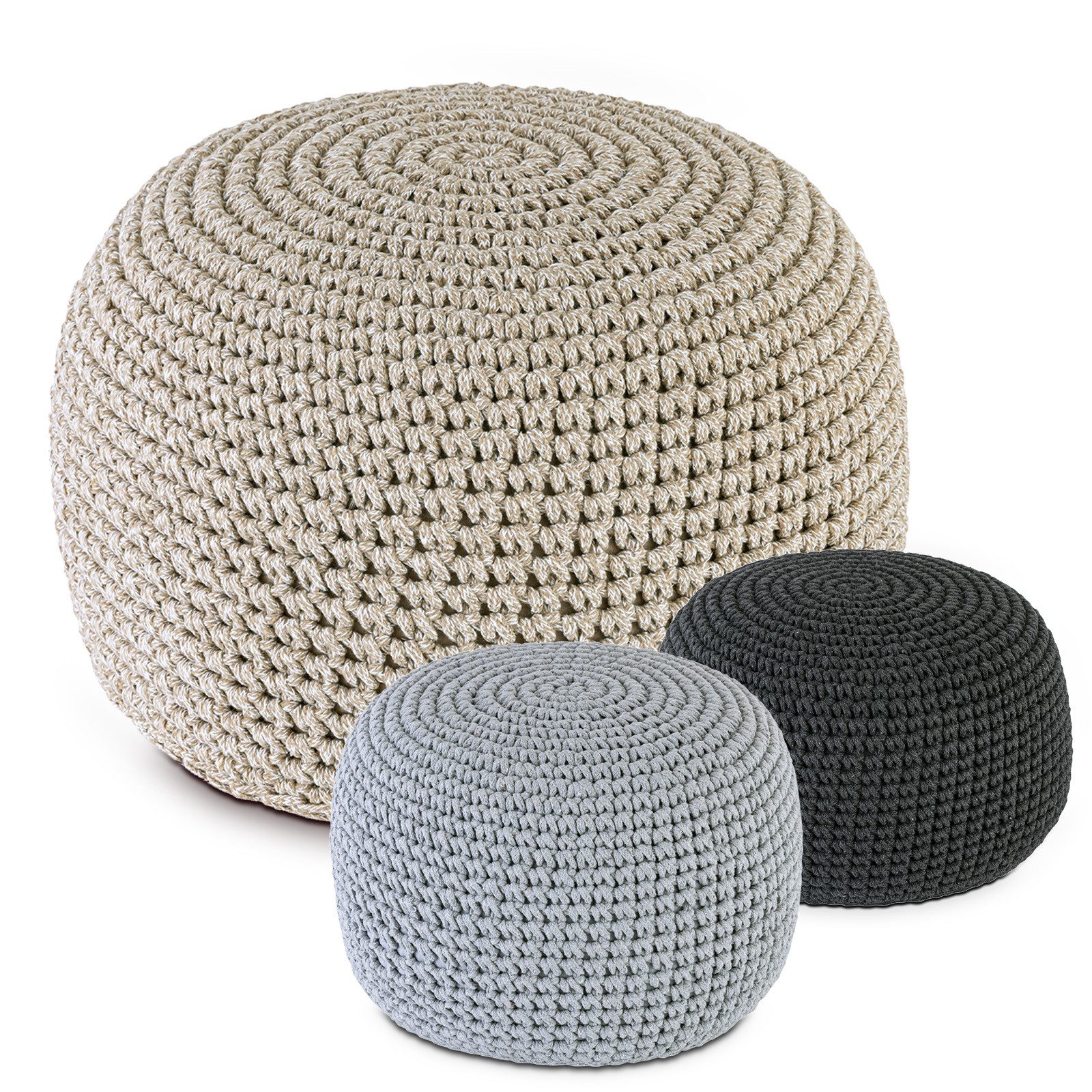 Amagohome Sitzhocker Bodenkissen Pouf Ø55 H37 Mohar Sitzhocker Sitzpouf was günstig online kaufen