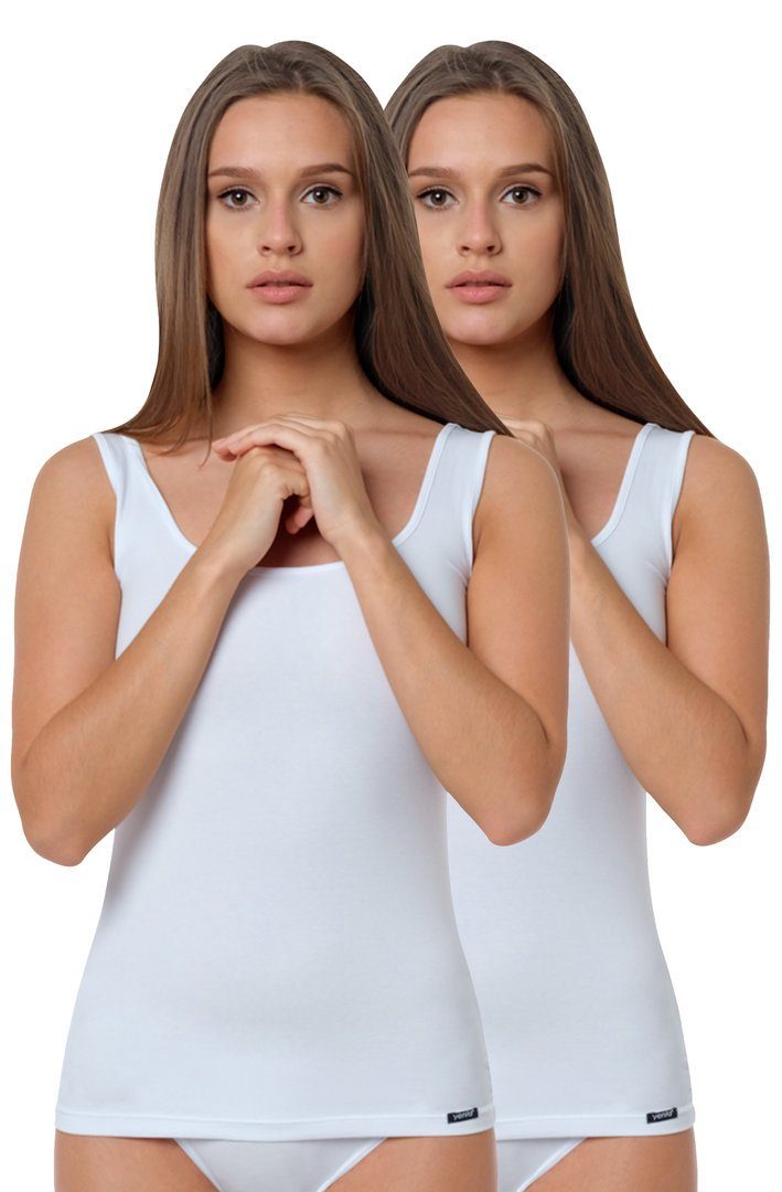 Yenita® Unterhemd Modern-Collection (2-St) in angenehmer Baumwoll-Stretchqualität weiss