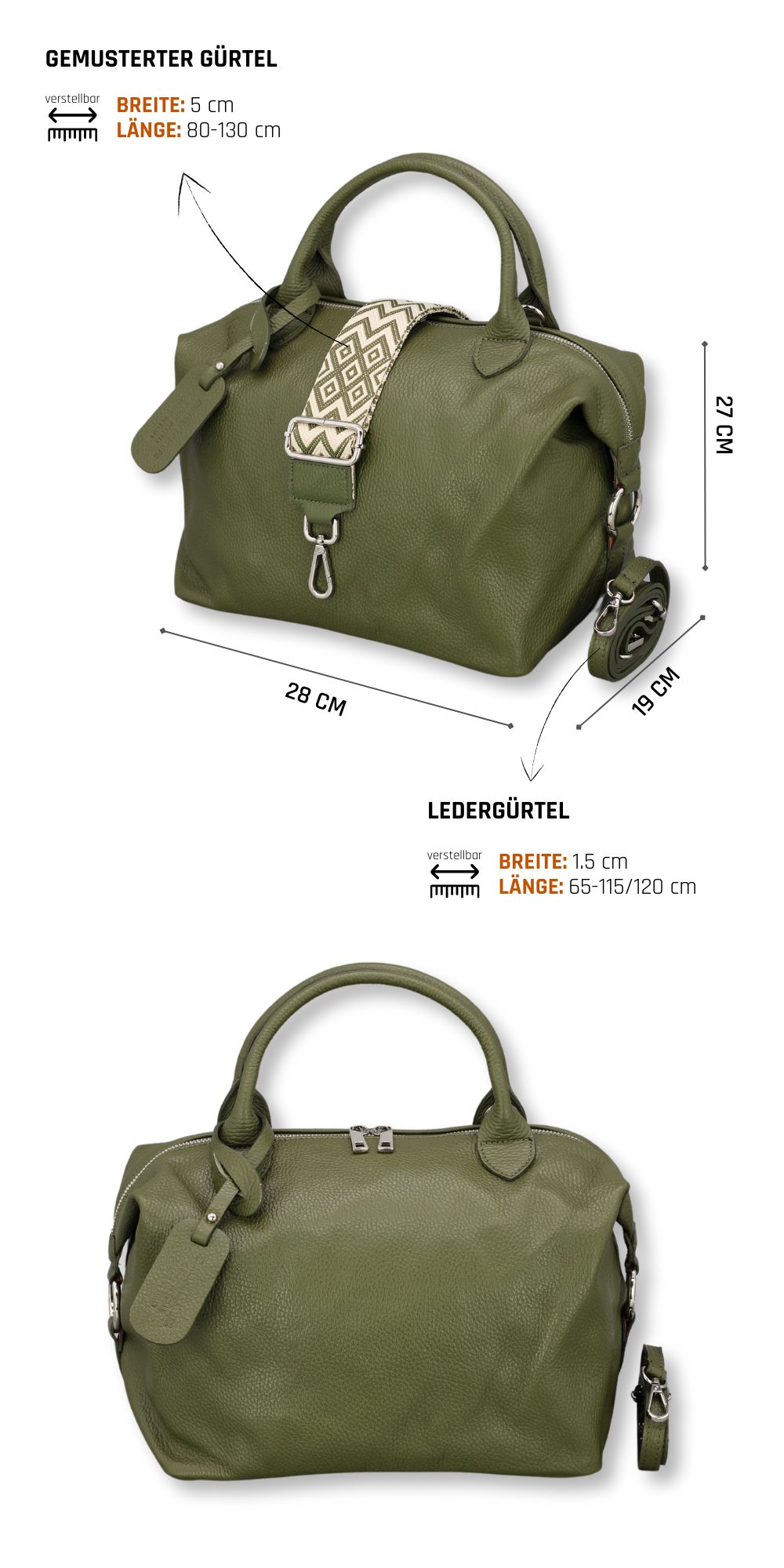 Adel Bags Schultertasche BIANCA Umhängetasche für Damen, Schultertasche Han günstig online kaufen