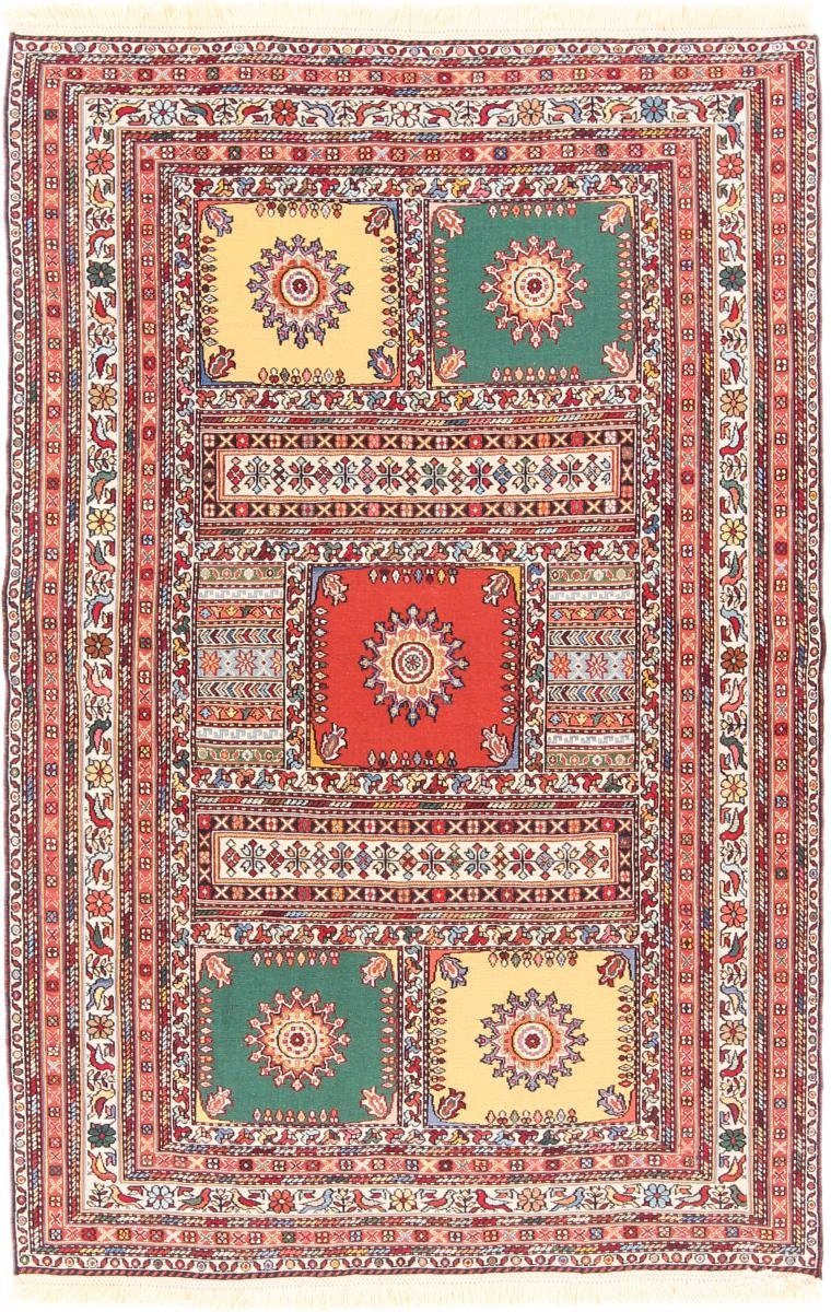 Orientteppich Kelim Soozani 101x153 Handgeknüpfter Orientteppich / Perserteppich, Nain Trading, rechteckig, Höhe: 5 mm