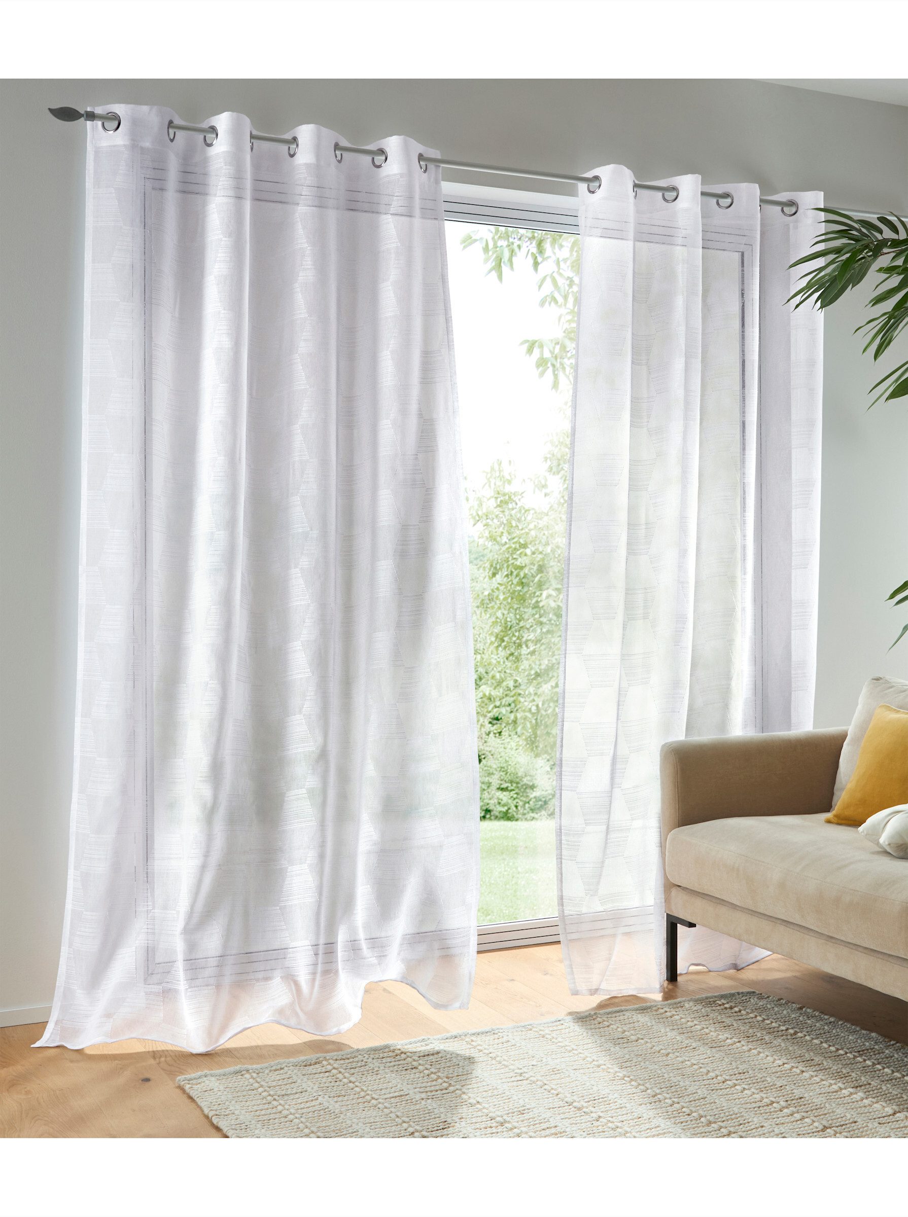 heine Gardine Dekostore (1 St), Ösen, transparent, Fertigstore gerade Form